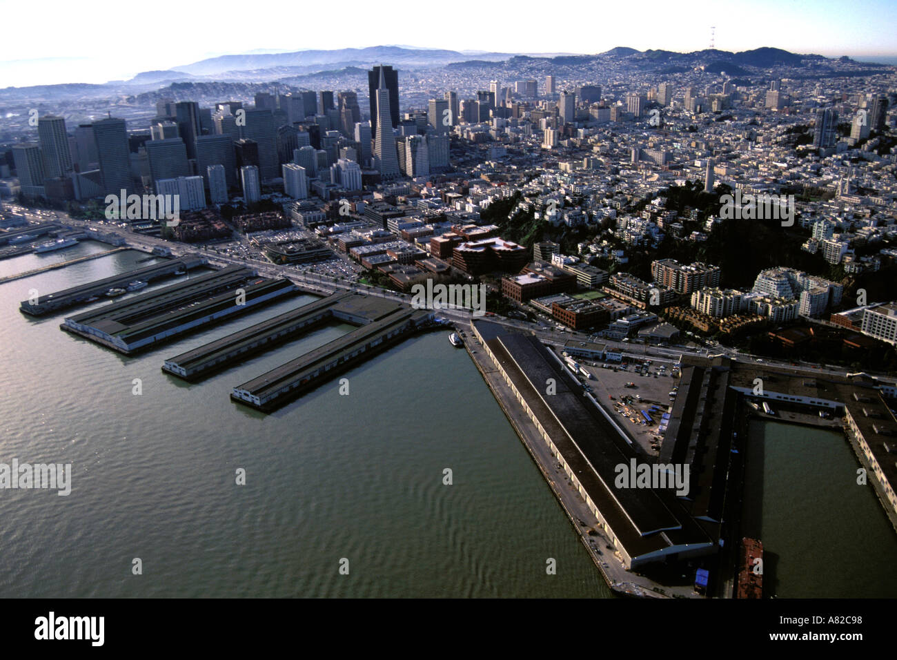 La Californie, à San Francisco, le centre-ville de San Francisco à partir de l'air Banque D'Images