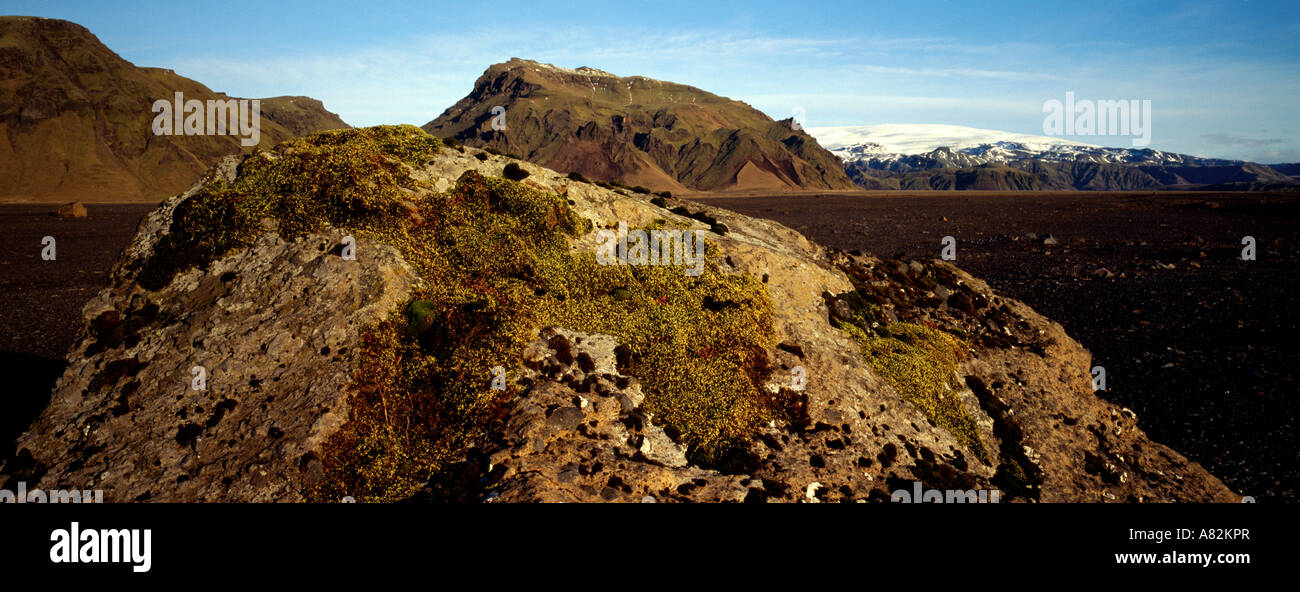 Belle vue sur la montagne près du glacier Myrdalsjokull Islande Banque D'Images
