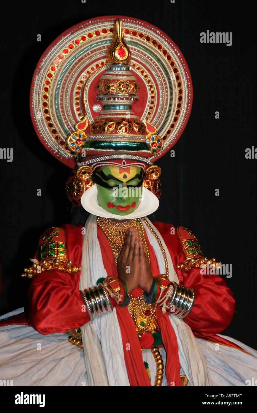 Varkala danse Kathakali Kerala, Inde Banque D'Images
