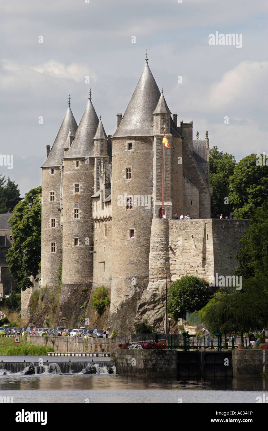 Château de Josselin et Oust Bretagne France Banque D'Images