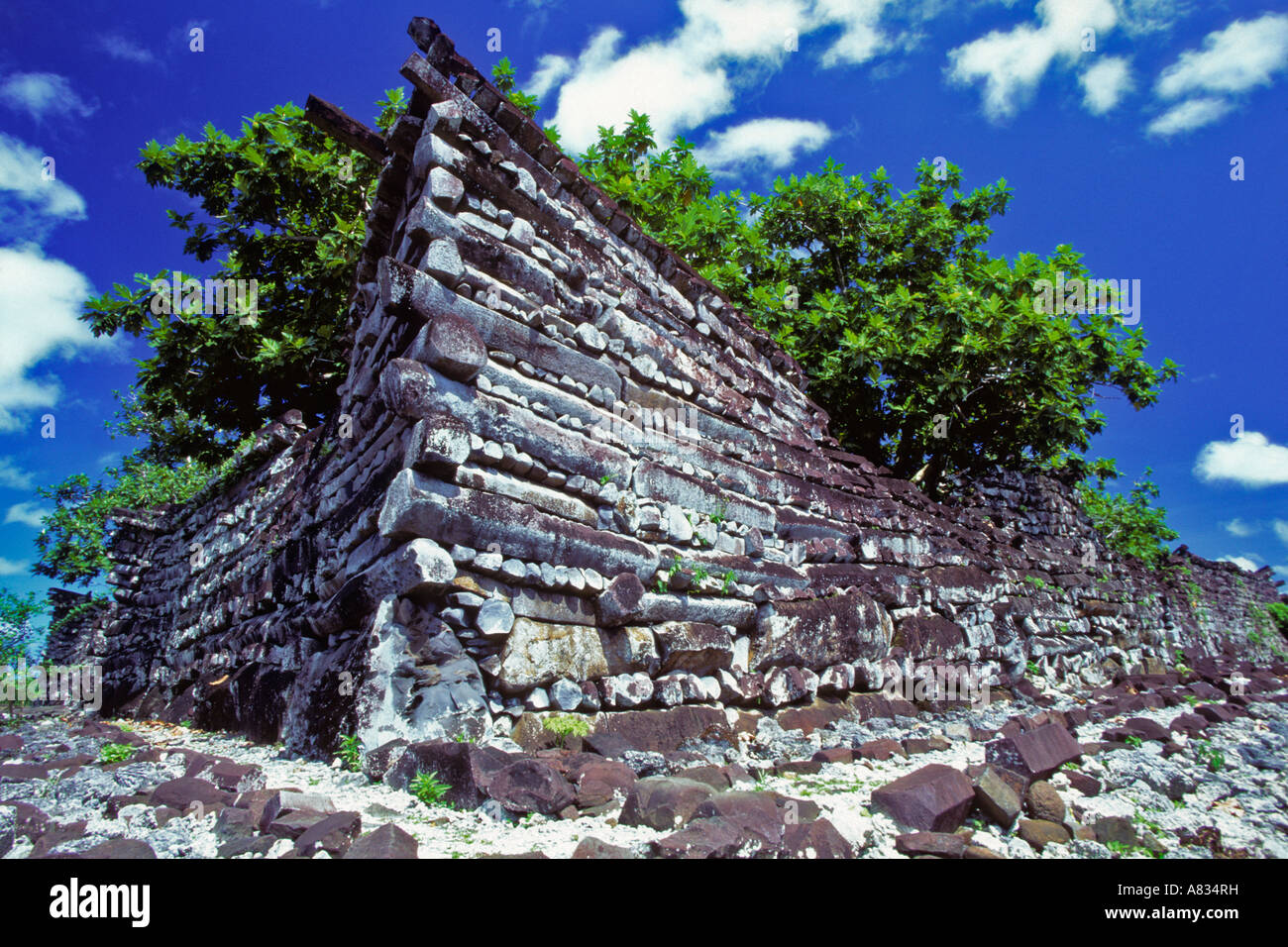 Les ruines de Nan Madol, Pohnpei, Micronésie. Banque D'Images