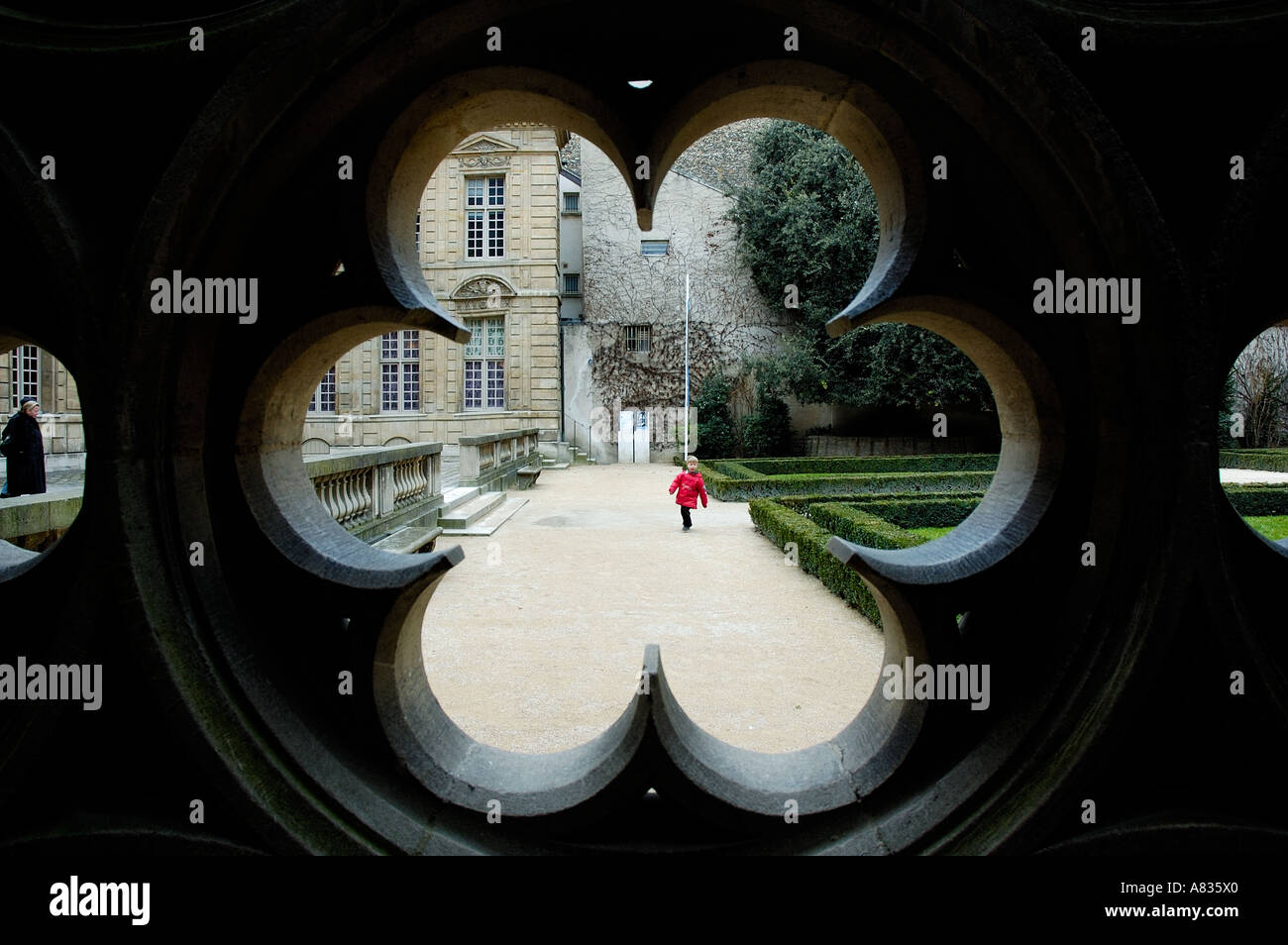 Jouant dans un carré Banque D'Images