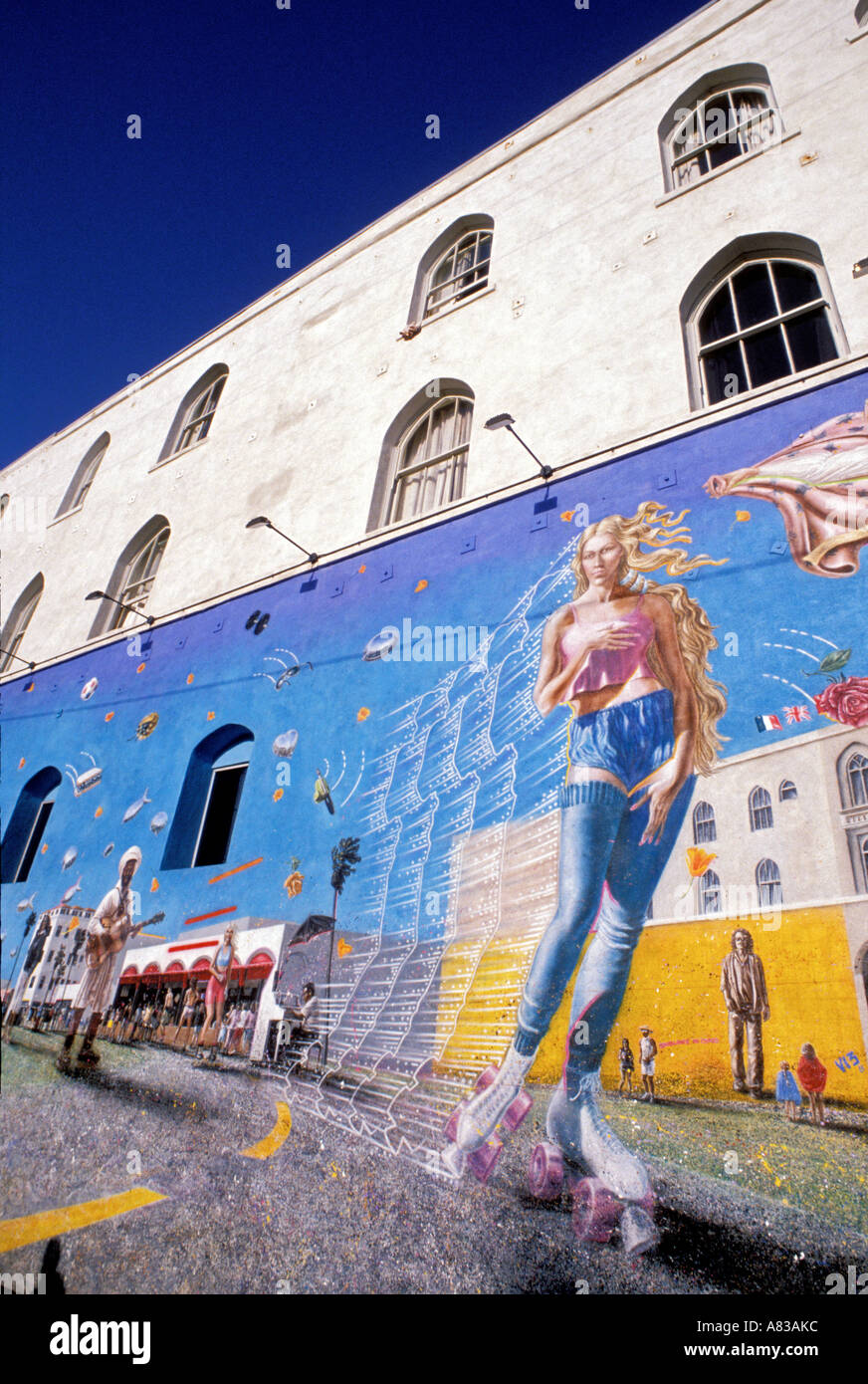 Après murale du Boticelli La Naissance de Vénus Venice Beach Los Angeles County California United States of America Banque D'Images
