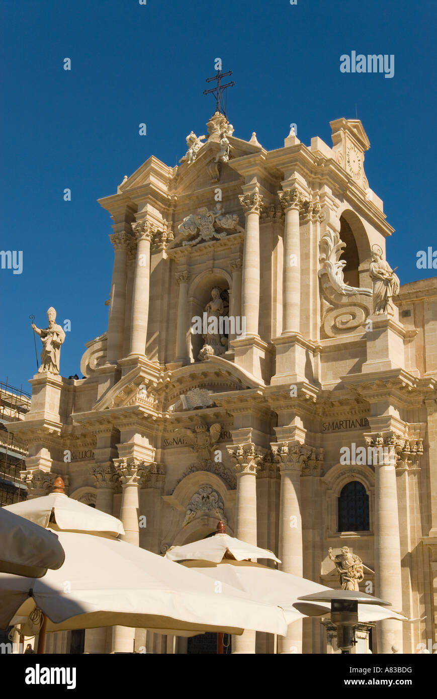 La cathédrale de Syracuse Ortigia Siracusa Sicile Italie Banque D'Images