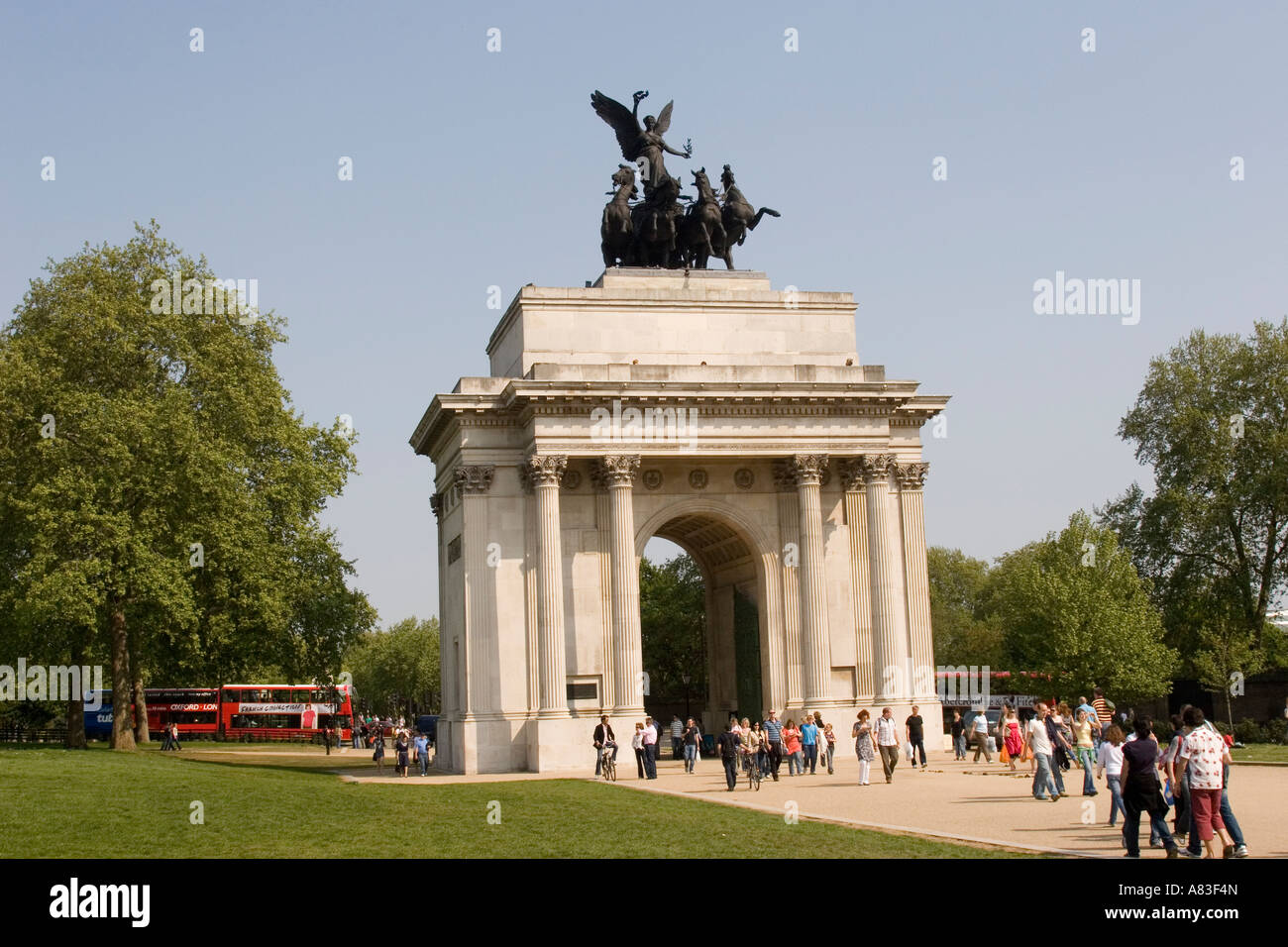 Wellington Arch, Hyde Park Corner London GB UK Banque D'Images