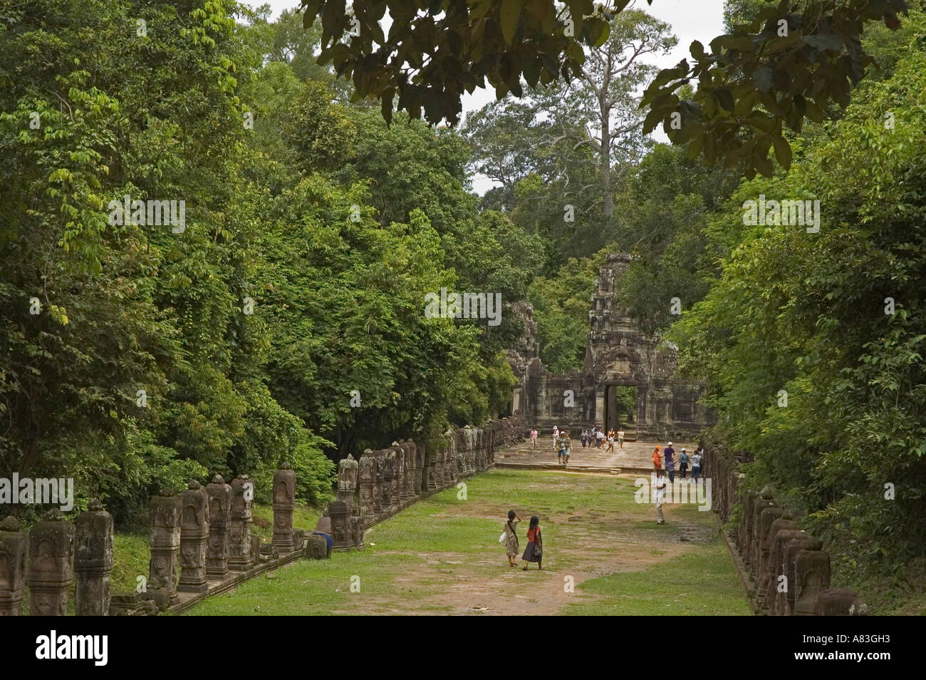 Siem Reap CAMBODGE Prasat Preah Khan 1191 ANNONCE DE L'entrée principale de l'Asie Banque D'Images