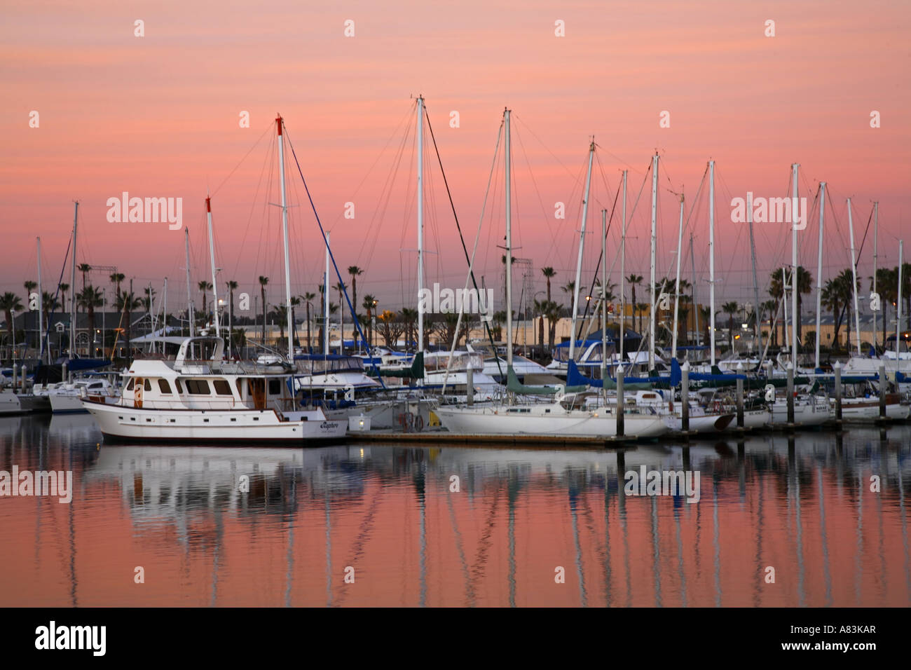 Le Chula Vista Marina au coucher du soleil de Chula Vista, Californie Banque D'Images