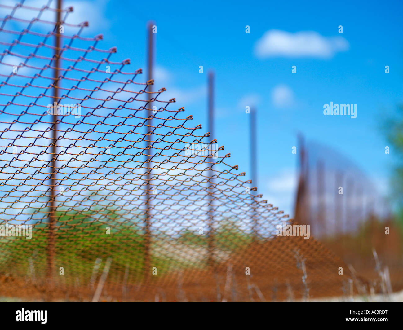 Clôture en fil de poulet abstract Banque D'Images