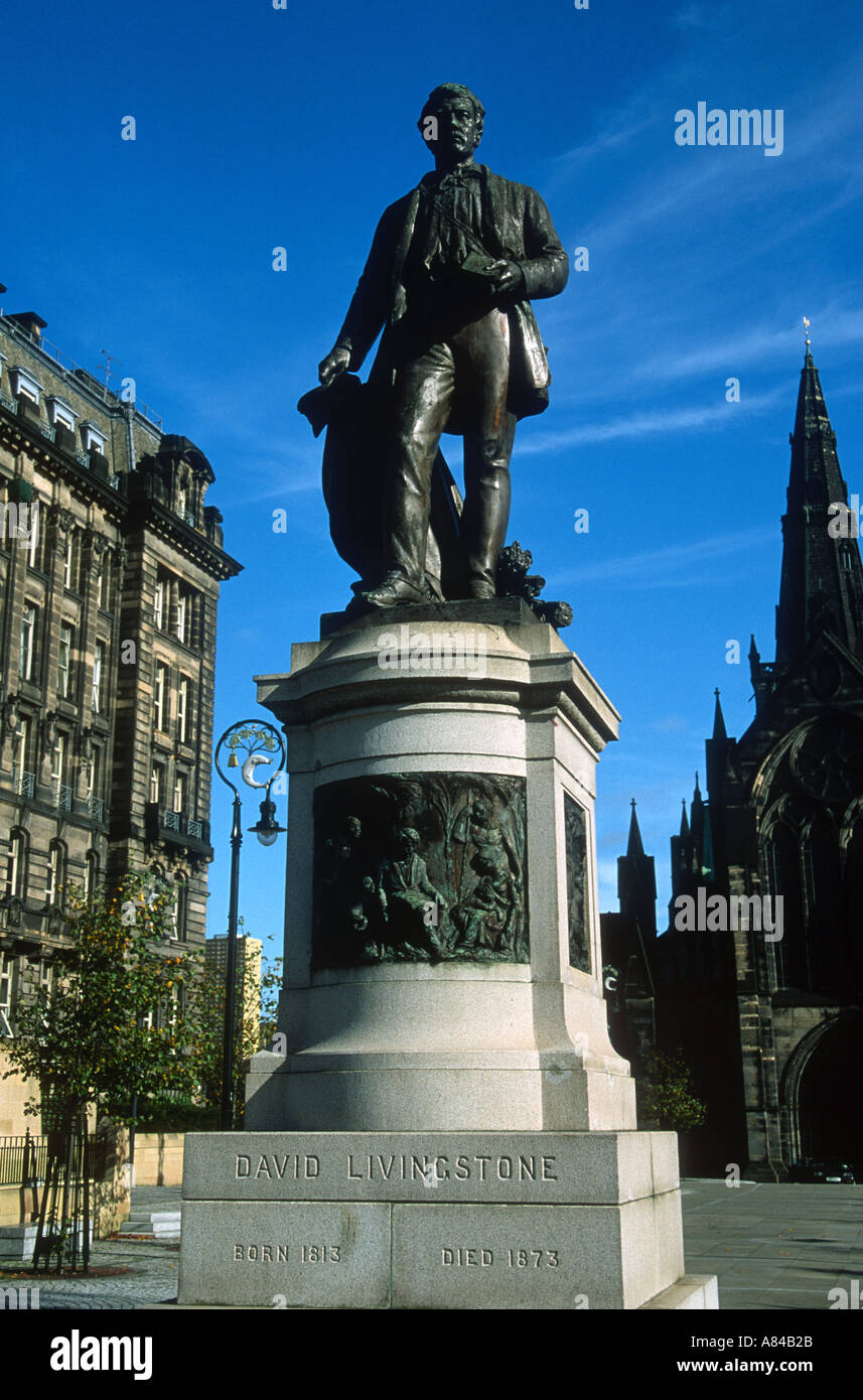 Statue de David Livingstone George Square Glasgow Ecosse Banque D'Images