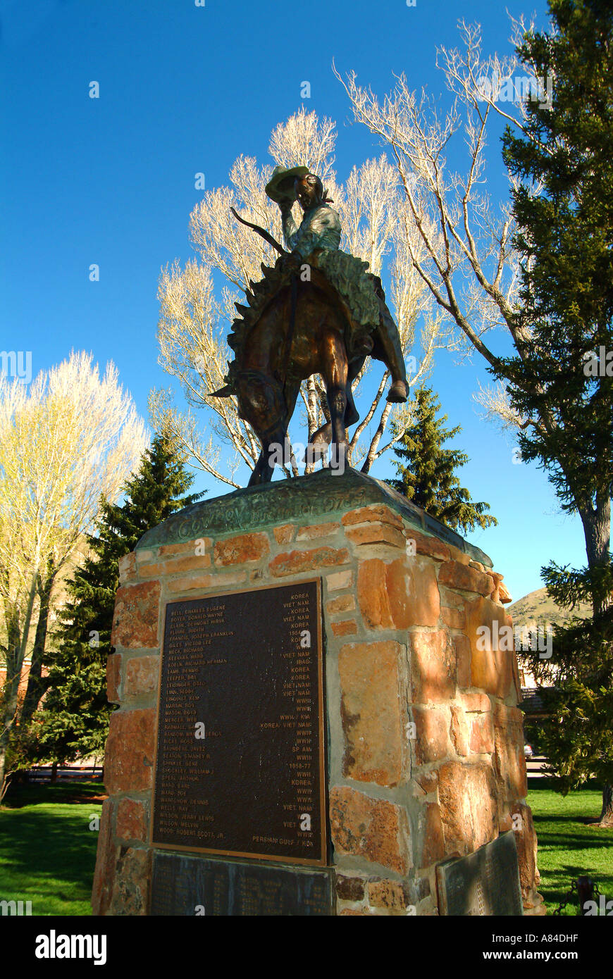 Dans Memorial Square, Jackson Hole, Wyoming Banque D'Images