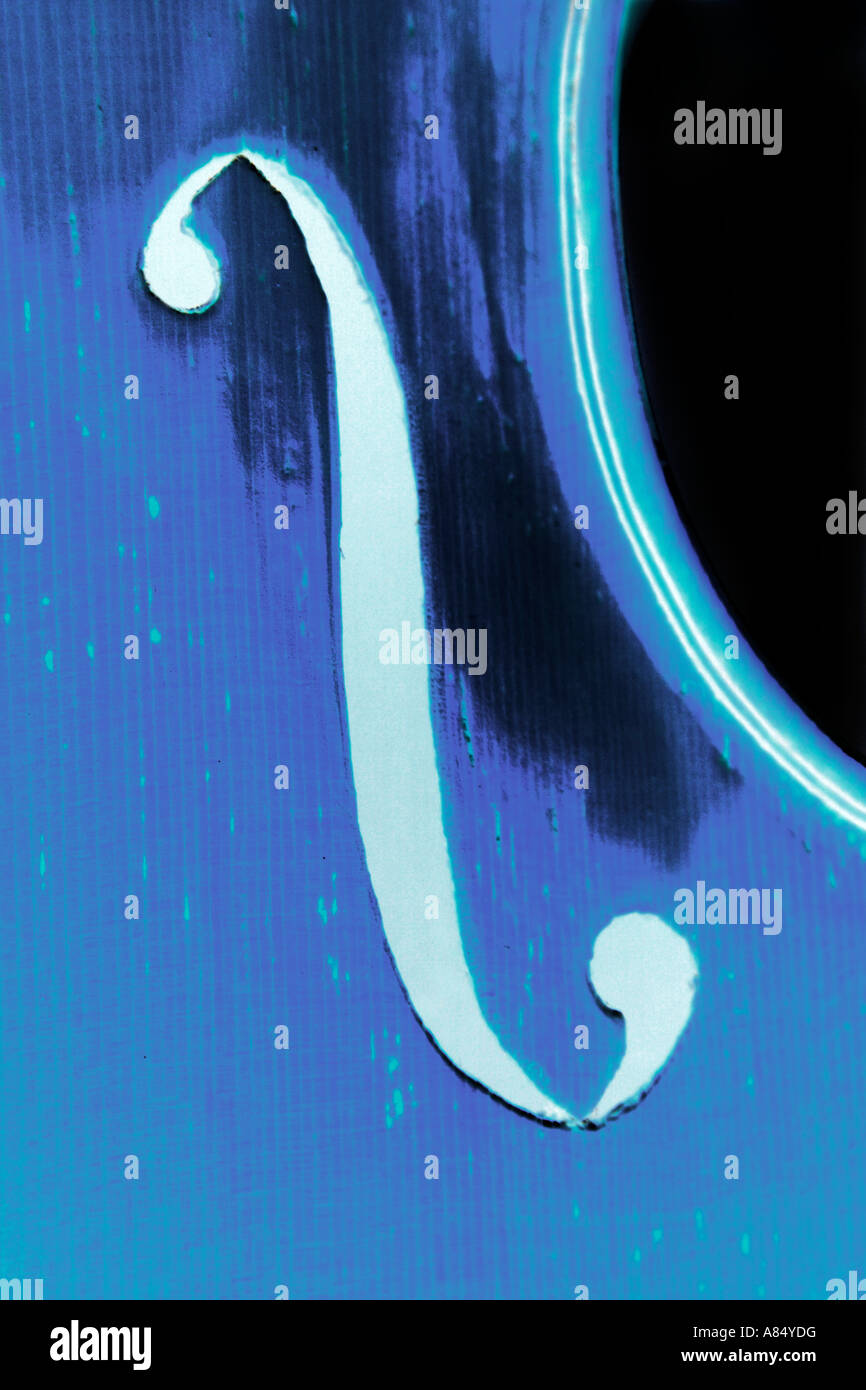 Violon Bleu psychédélique, Close Up. Banque D'Images