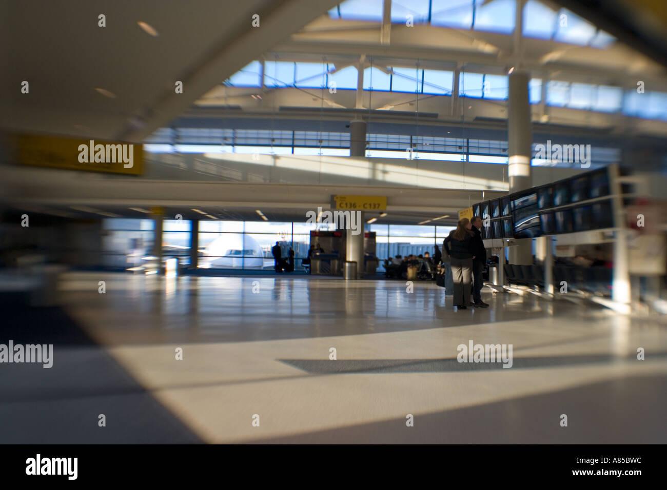 Des images floues déformée à Newark NJ Liberty airport Banque D'Images