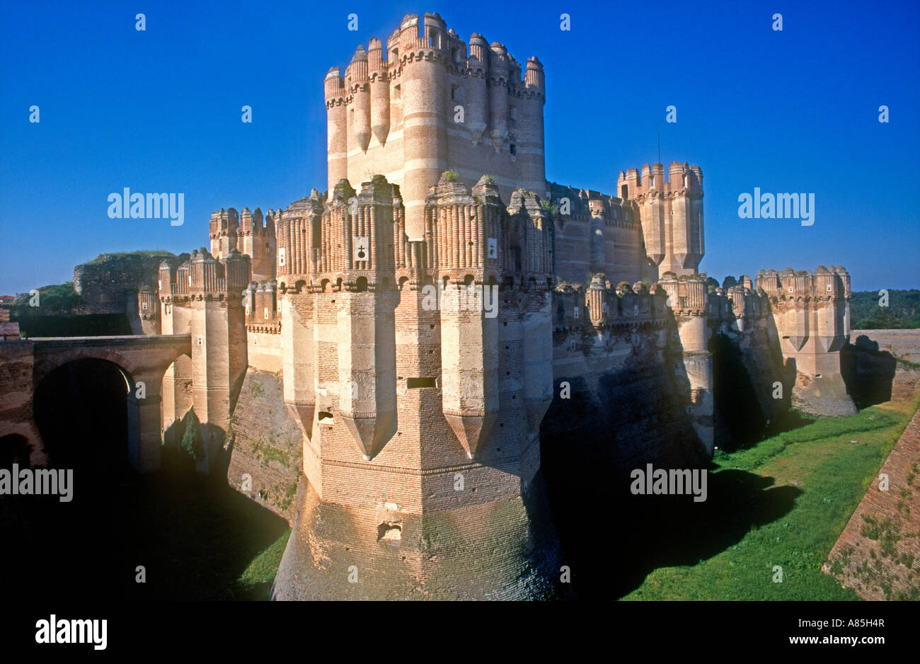 Château de COCA, PROVINCE DE SEGOVIA, CASTILLA LEON, ESPAGNE Banque D'Images