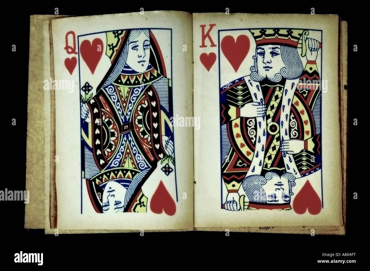 Cartes roi et reine de coeur Banque de photographies et d’images à