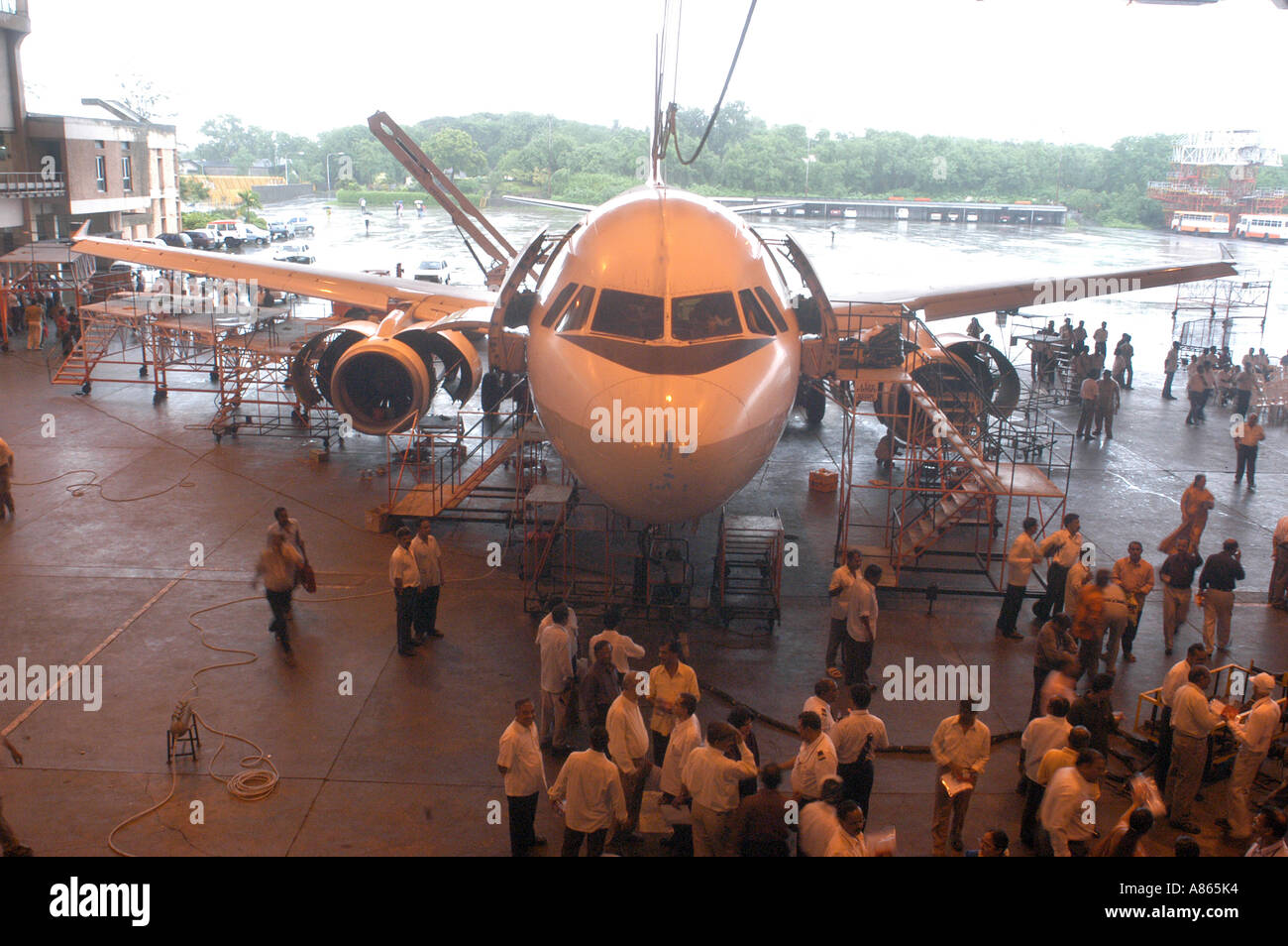 Atelier à l'aéroport Compagnies aériennes indiennes Bombay Mumbai Inde Santacruz Banque D'Images