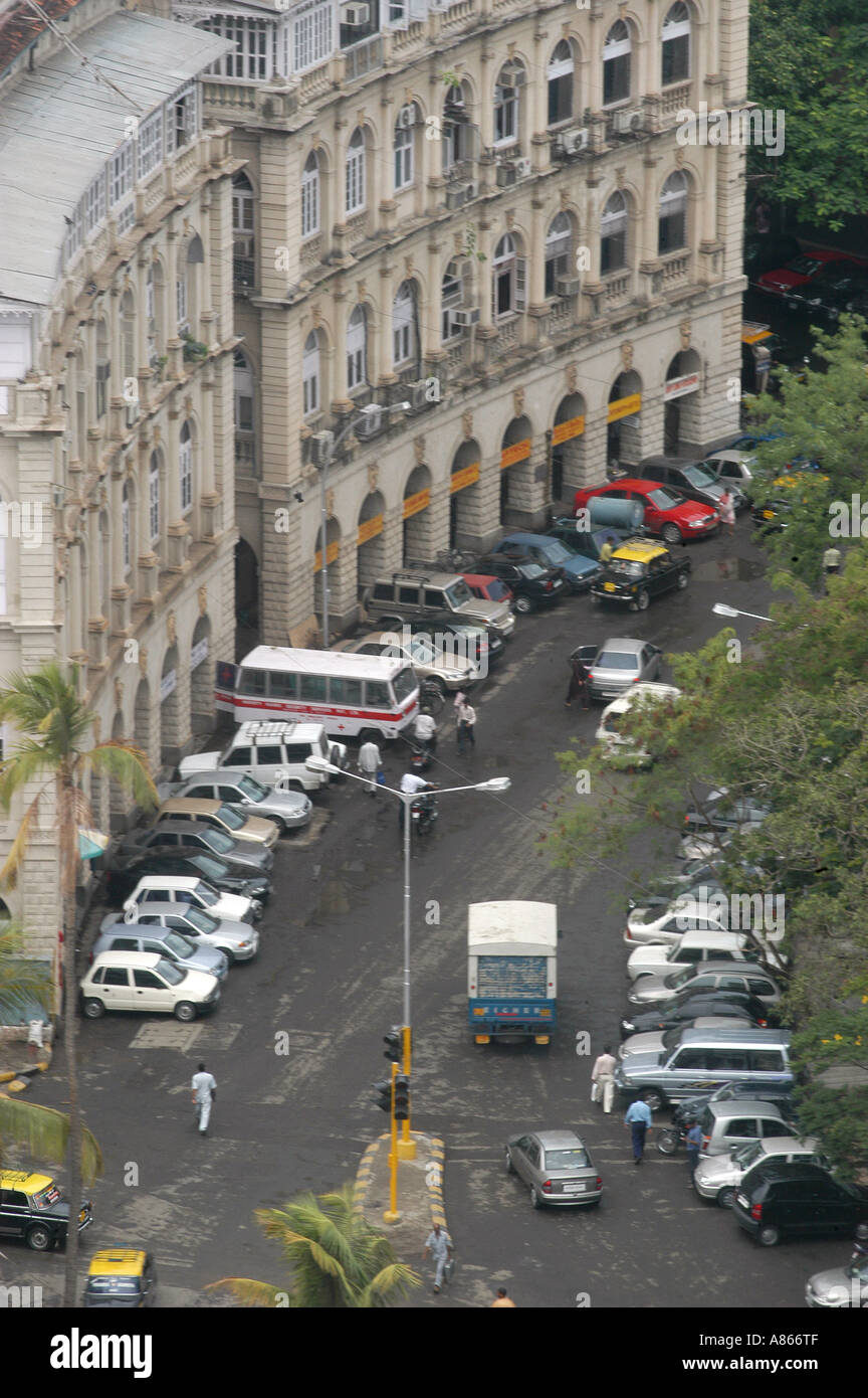 Vue aérienne de parking à Horniman Circle à Bombay maintenant Mumbai Maharashtra Inde Banque D'Images