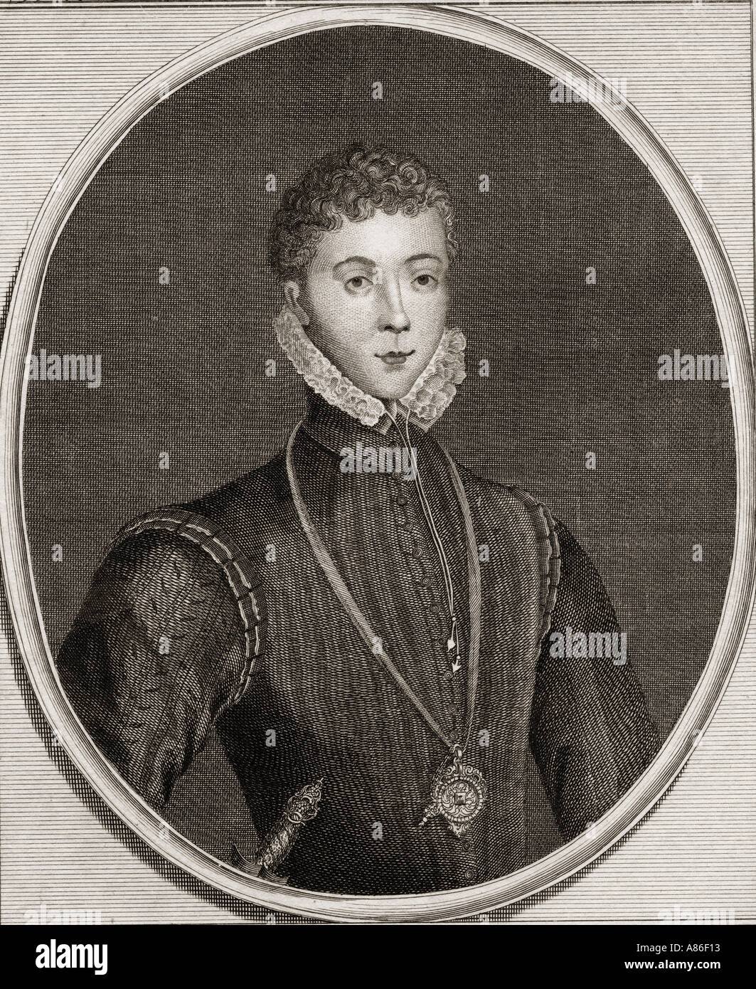 Henry Stewart, Lord Darnely, 1545 - 1567. Roi consort d'Écosse à partir de 1565 jusqu'à son assassinat à Kirk o' en 1567. Banque D'Images