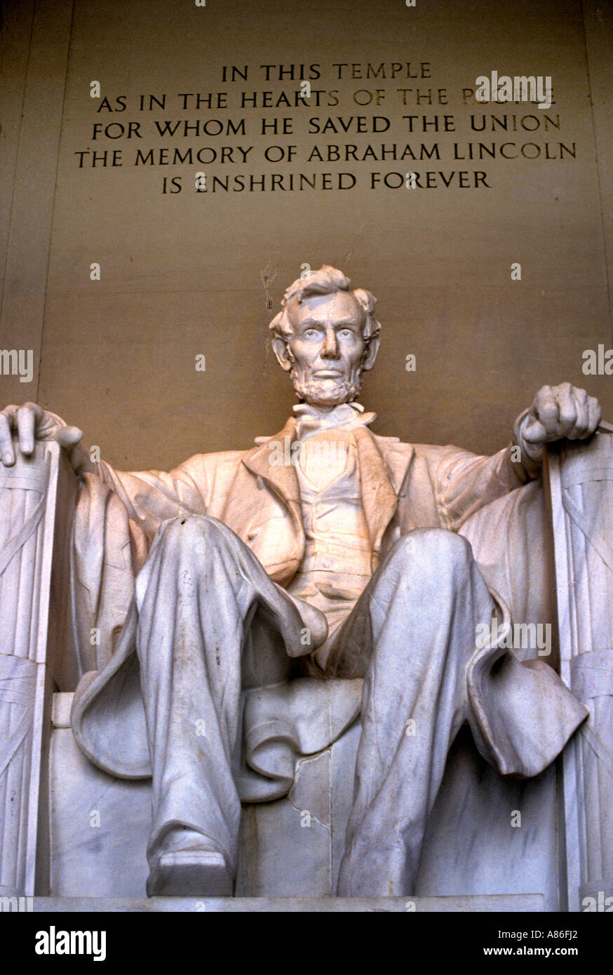 United States USA Washington D.C. Président Abraham Lincoln Banque D'Images