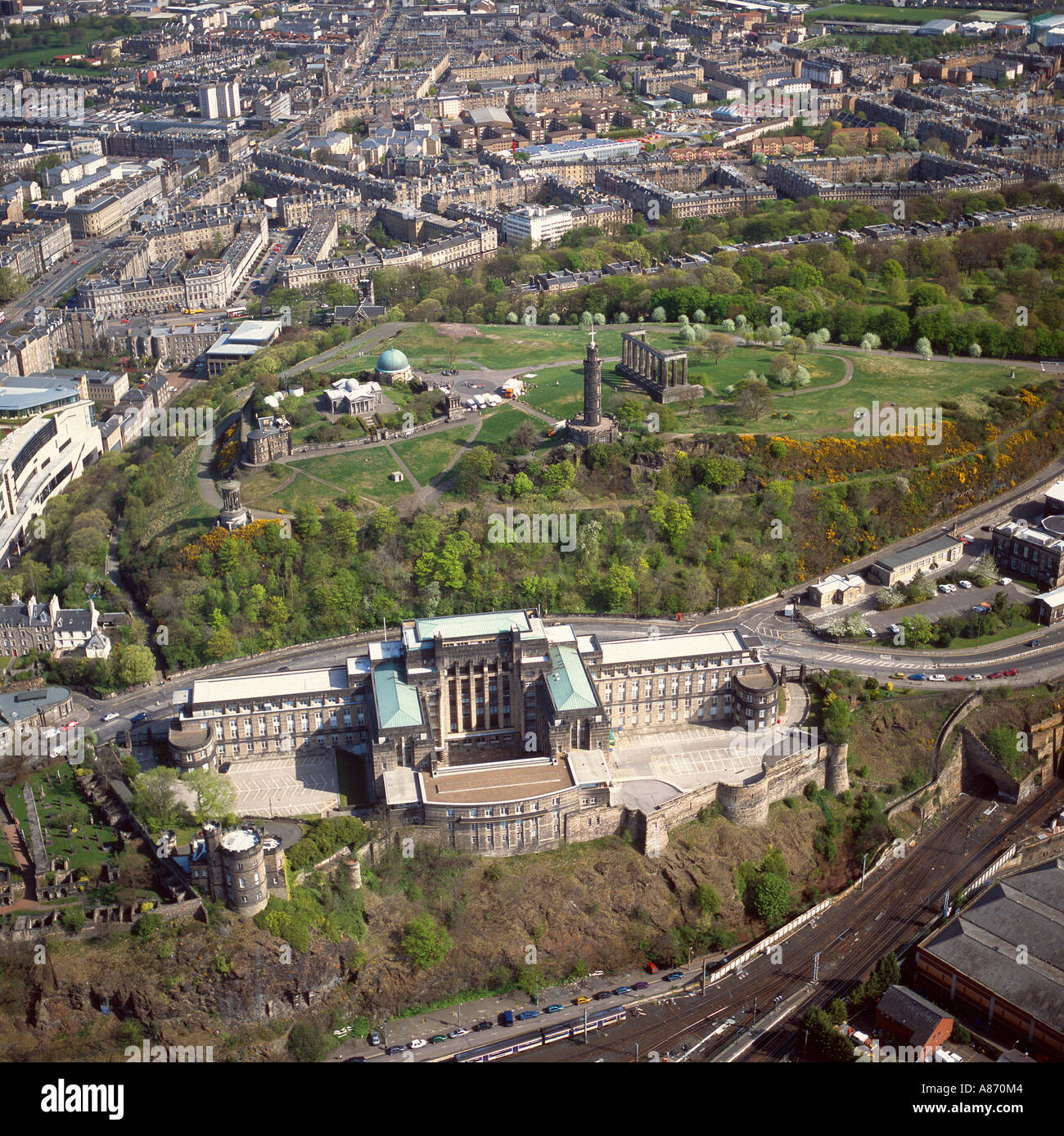 St Andrews House Calton Hill Edinburgh Scotland vue aérienne Banque D'Images