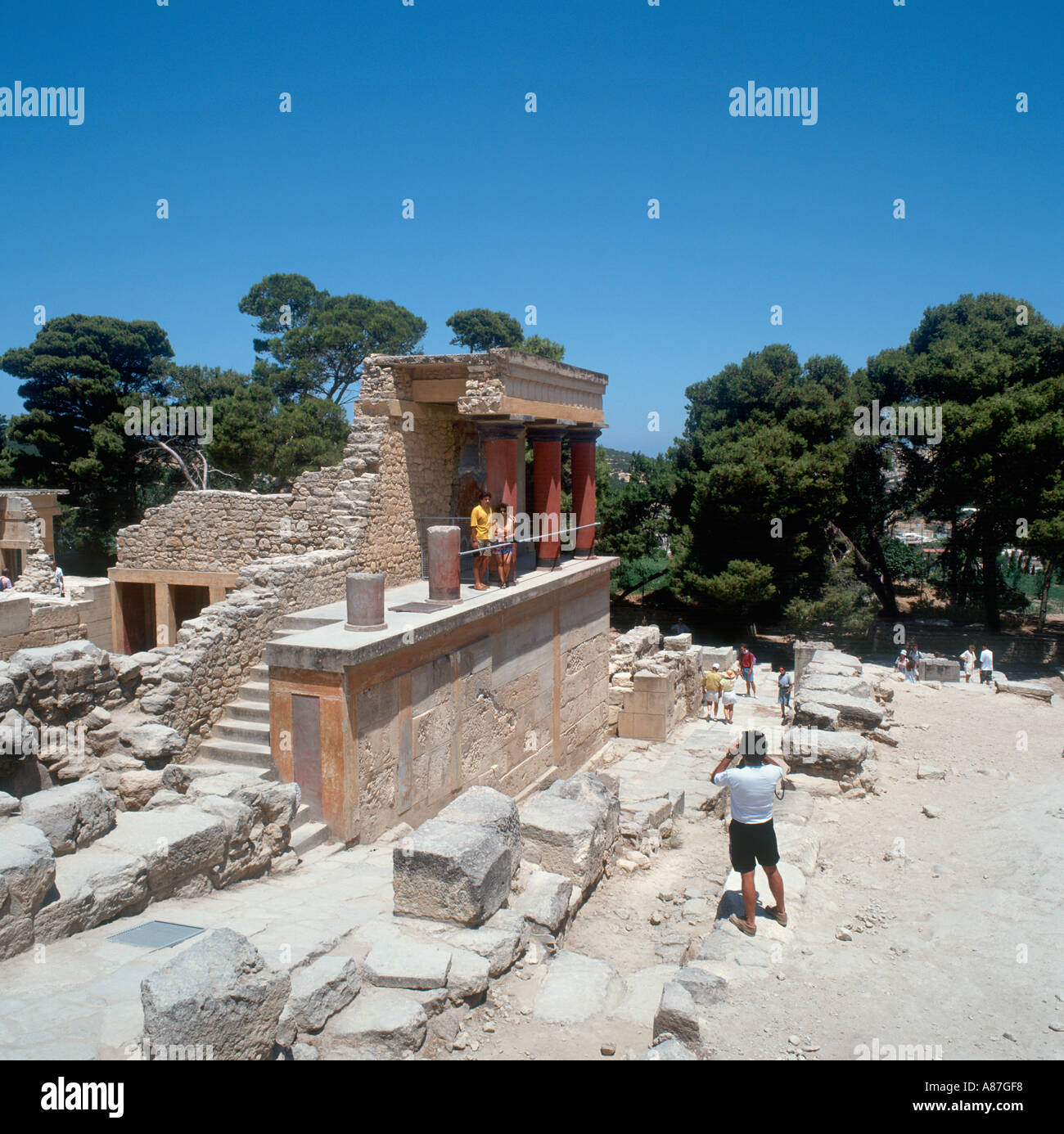 Palais Minoen de Knossos, Héraklion, Crète, Grèce Banque D'Images