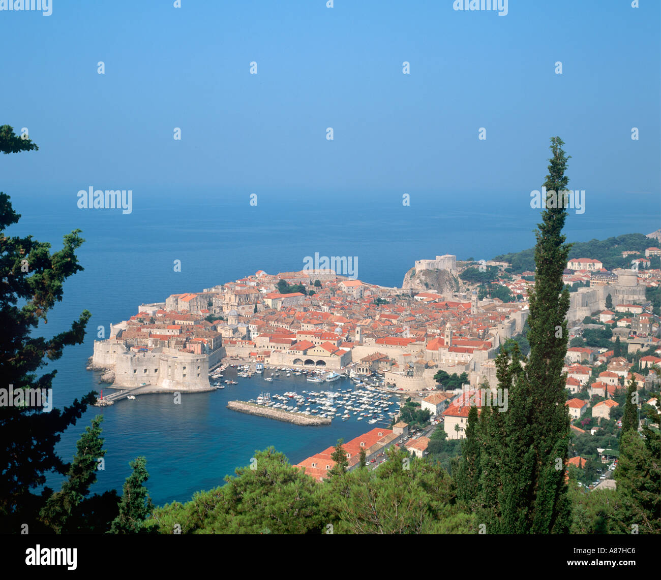 Vue sur la ville, Dubrovnik, Croatie Banque D'Images