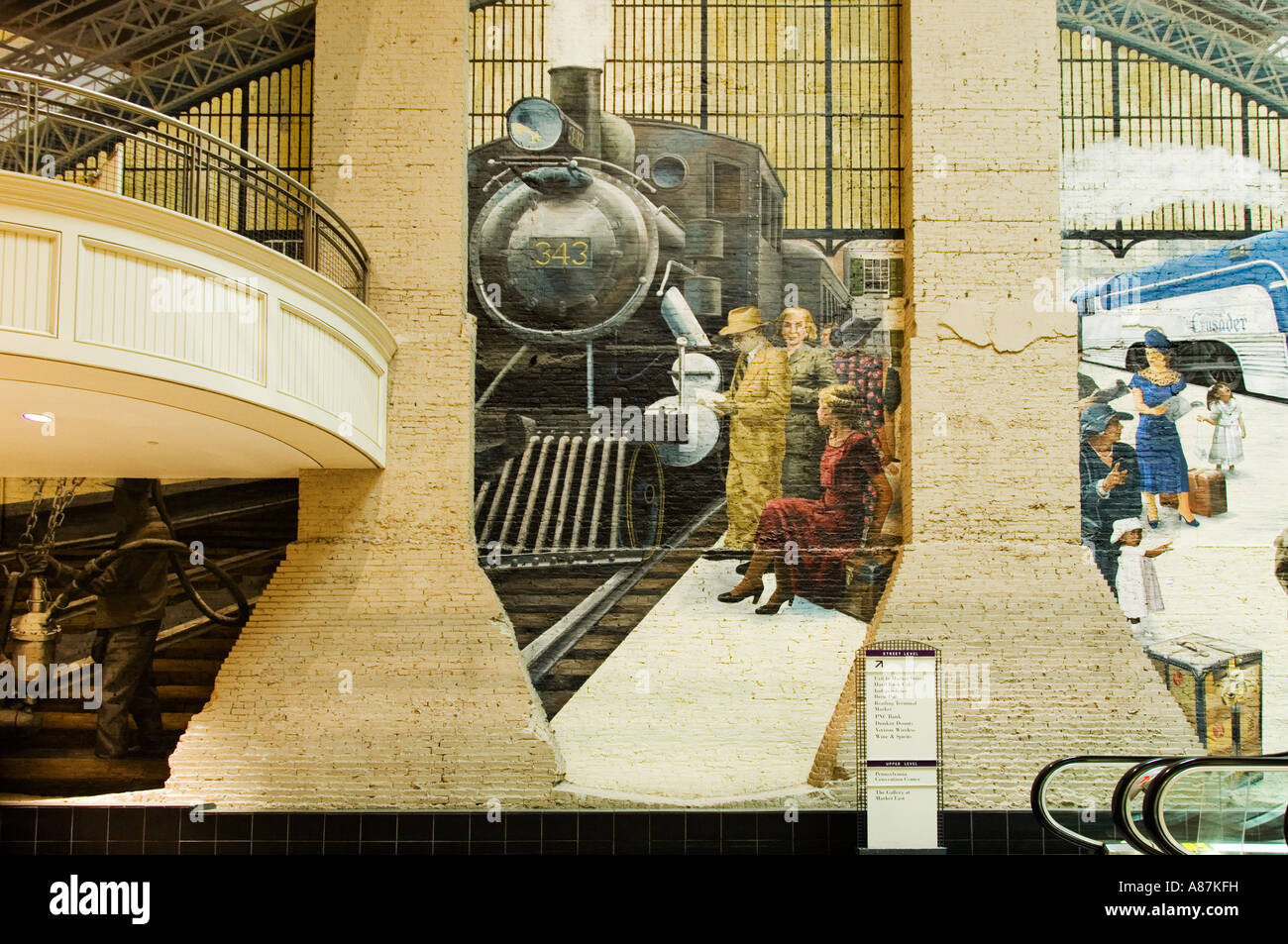 Fresque à la gare de l'Est de marché Philadelphia Pennsylvania USA Banque D'Images