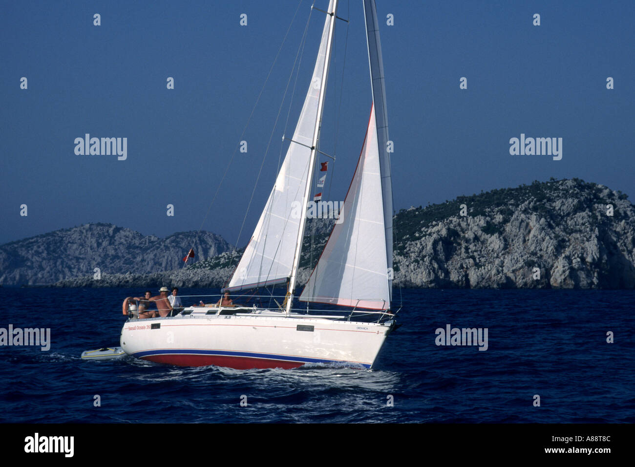 Yacht à voile côte lycienne Turquie Banque D'Images
