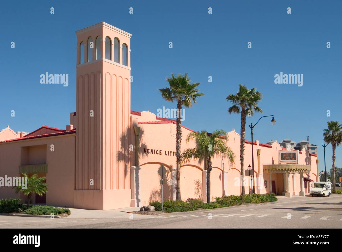 Petit Théâtre de Venise dans le centre-ville de Venise en Floride Banque D'Images