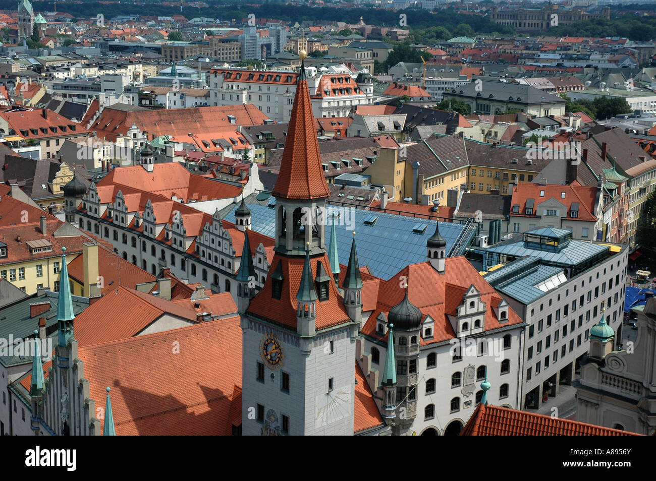 Vieux toits du centre de Munich, Allemagne Banque D'Images