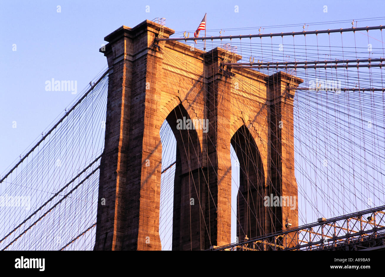 États-unis New York New York le pont de Brooklyn Banque D'Images