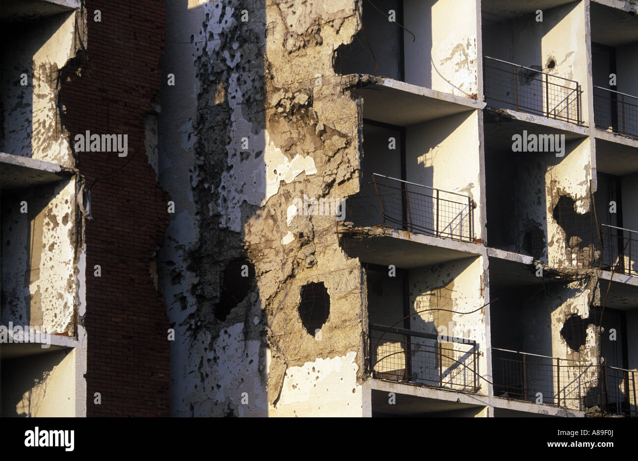 Maison détruite dans Sarajevo, Bosnie-Herzégovine Banque D'Images