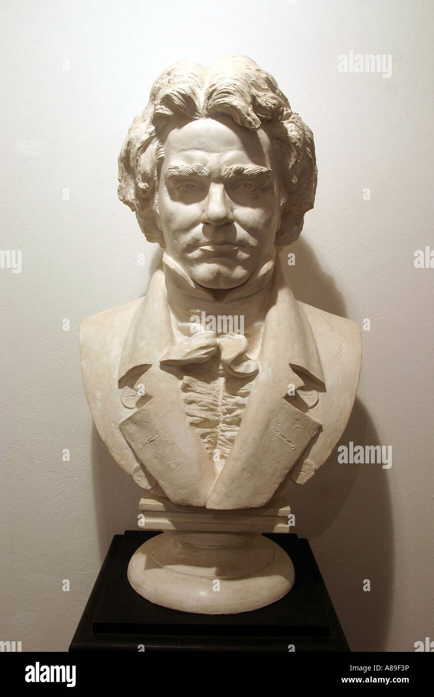 Le buste de Ludwig van Beethoven dans sa maison mère à Coblence, Rhénanie-Palatinat, Allemagne Banque D'Images