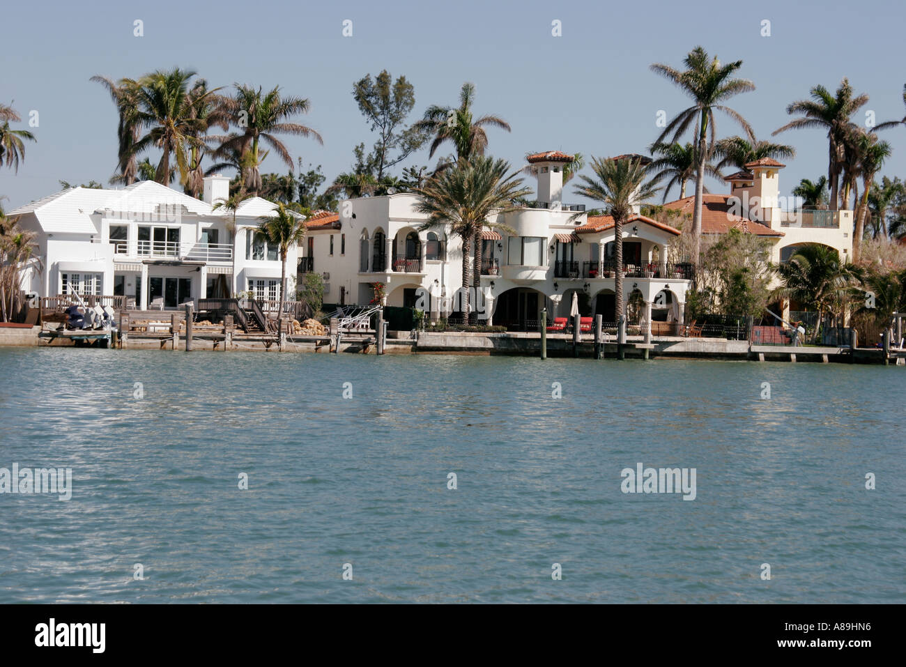Miami Florida, Biscayne Bay Water, San Marcos Island, les maisons en bord de mer, les visiteurs Voyage voyage tourisme touristique sites touristiques culture cultu Banque D'Images