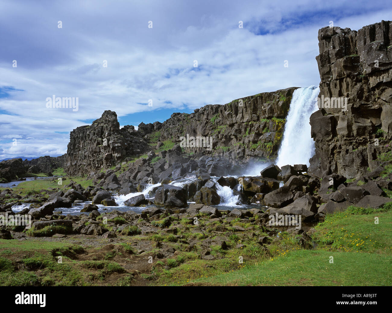 Oexararfoss, Þingvellir, Islande Banque D'Images