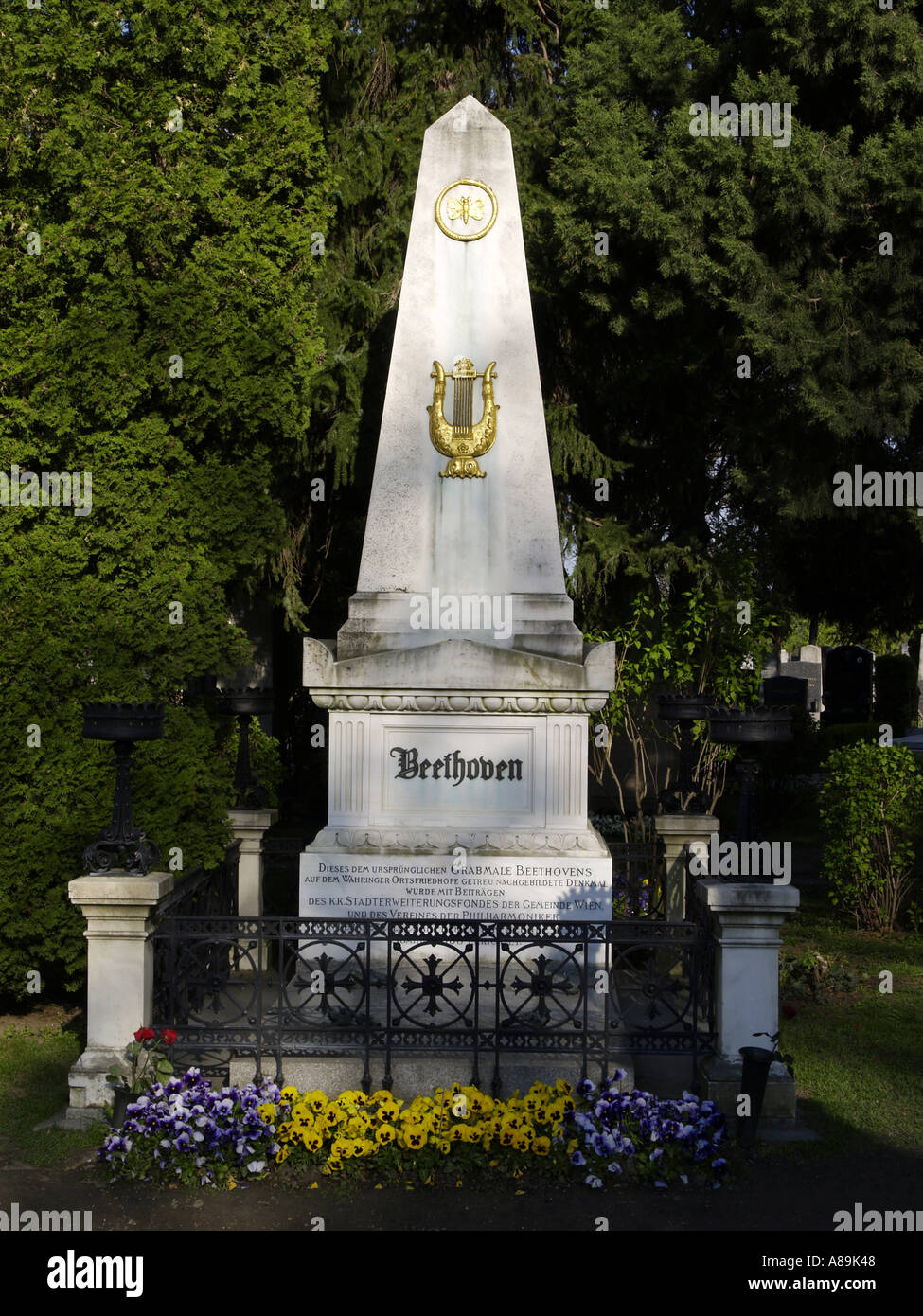 Cimetière central de Vienne, tombe de Ludwig van Beethoven Banque D'Images