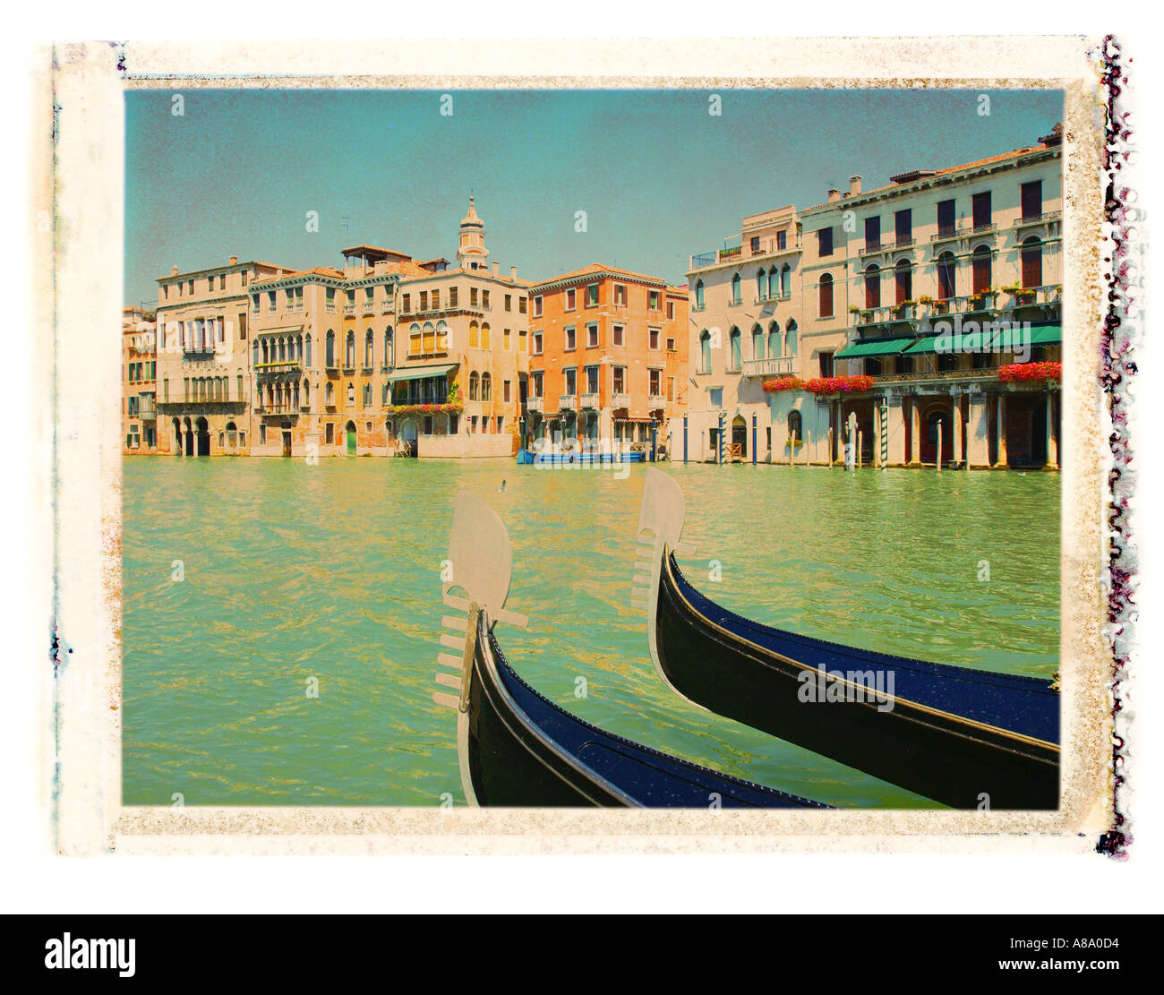 Gondoles sur le Grand Canal à Venise Italie Banque D'Images