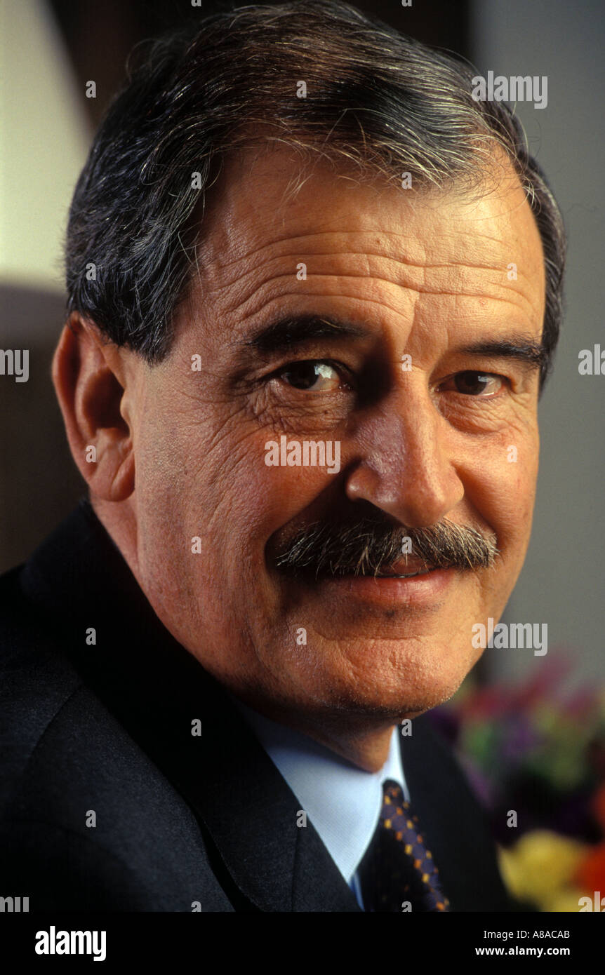 Portrait de Vicente Fox Quesada, Président du Mexique à Mexico Mexique Banque D'Images