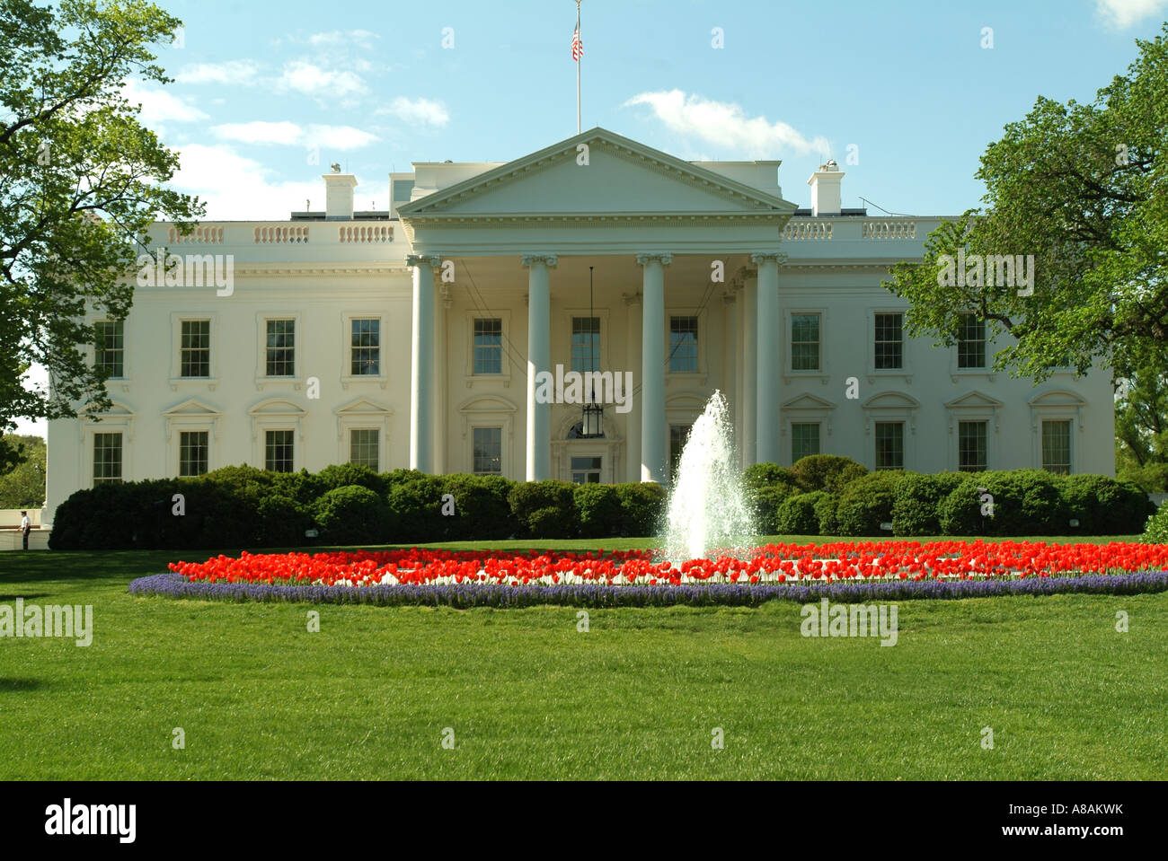 USA Washington DC Maison Blanche en journée ensoleillée journée portique Nord Banque D'Images