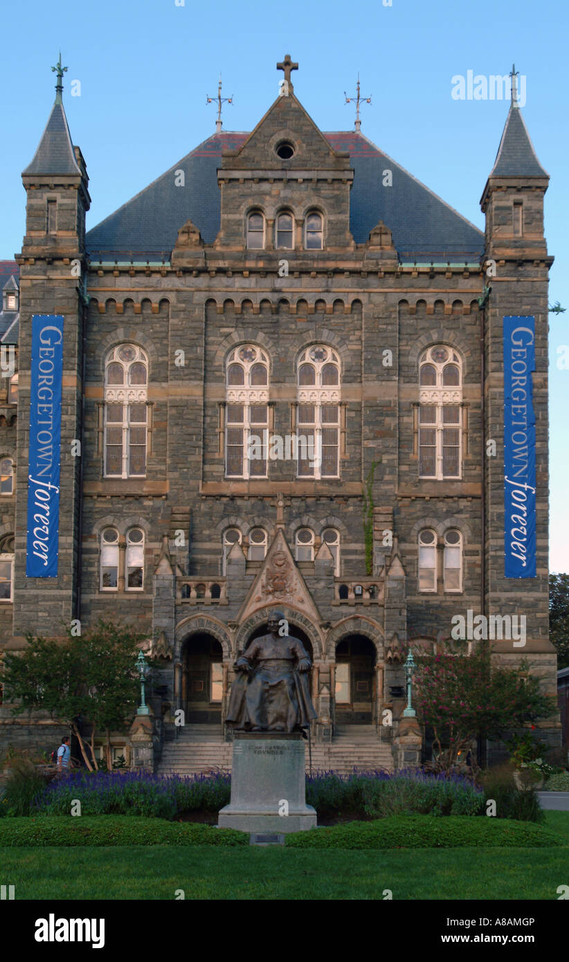 USA Washington DC Georgetown University Hall Healy Banque D'Images
