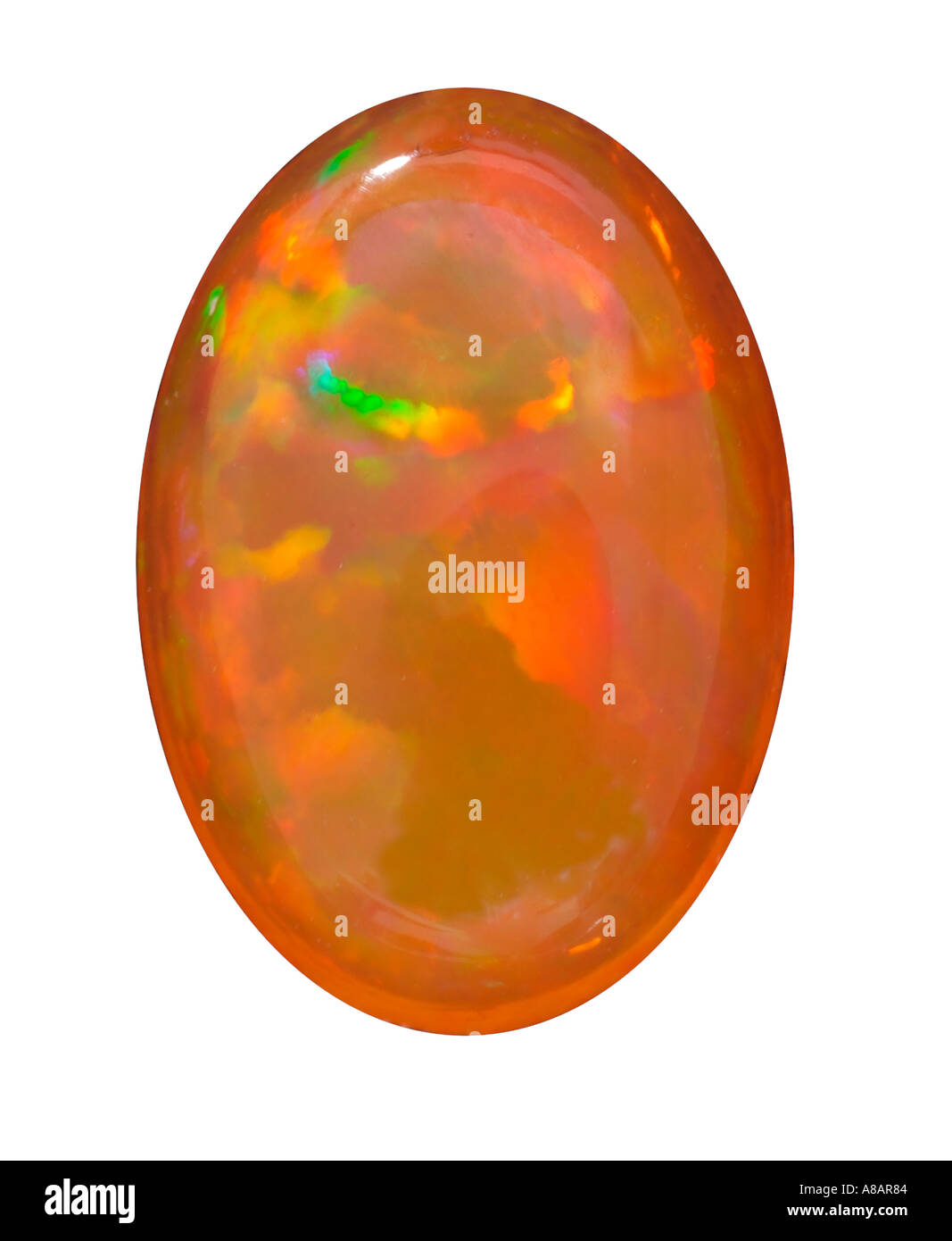 Rare opale de feu pierre polie Banque D'Images