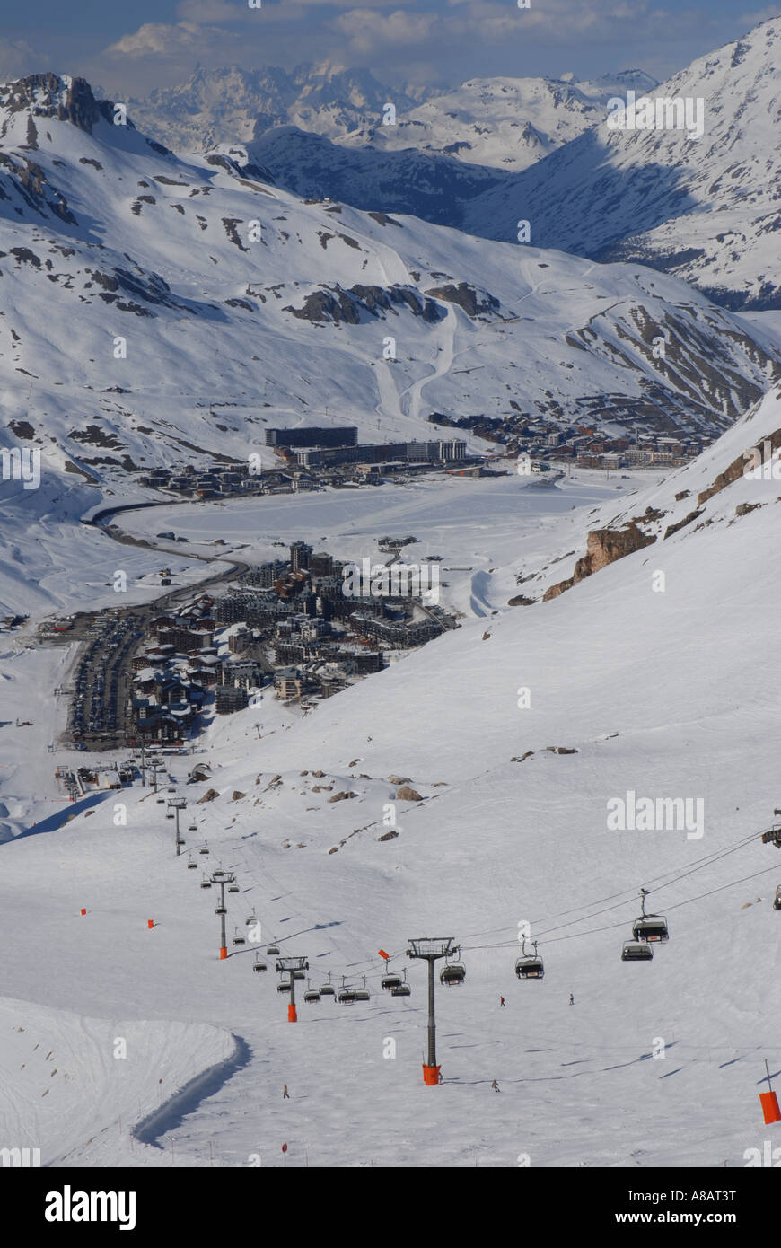Station de ski Tignes, Val d'Isère, Piémont, France Banque D'Images