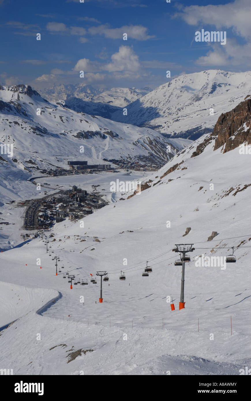 Station de ski Tignes, Val d'Isère, Piémont, France Banque D'Images