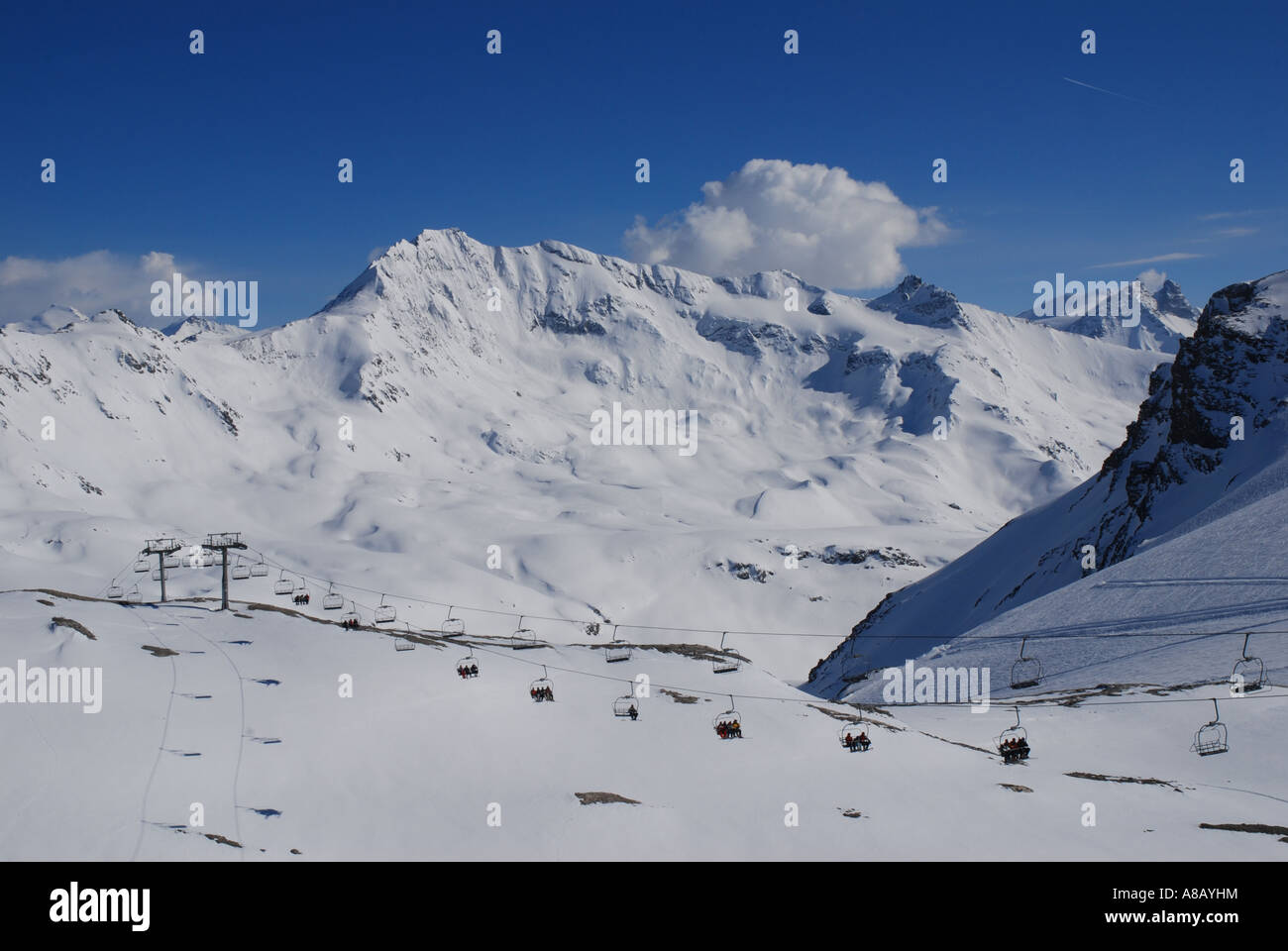 Station de ski Tignes, Val d'Isère, France Banque D'Images