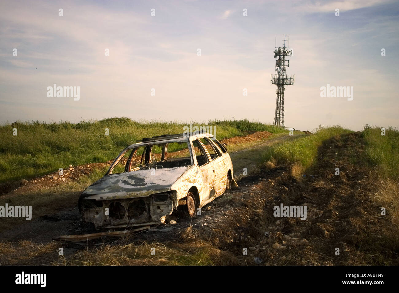 Voiture faisant l'abandonné dans beauty spot Banque D'Images