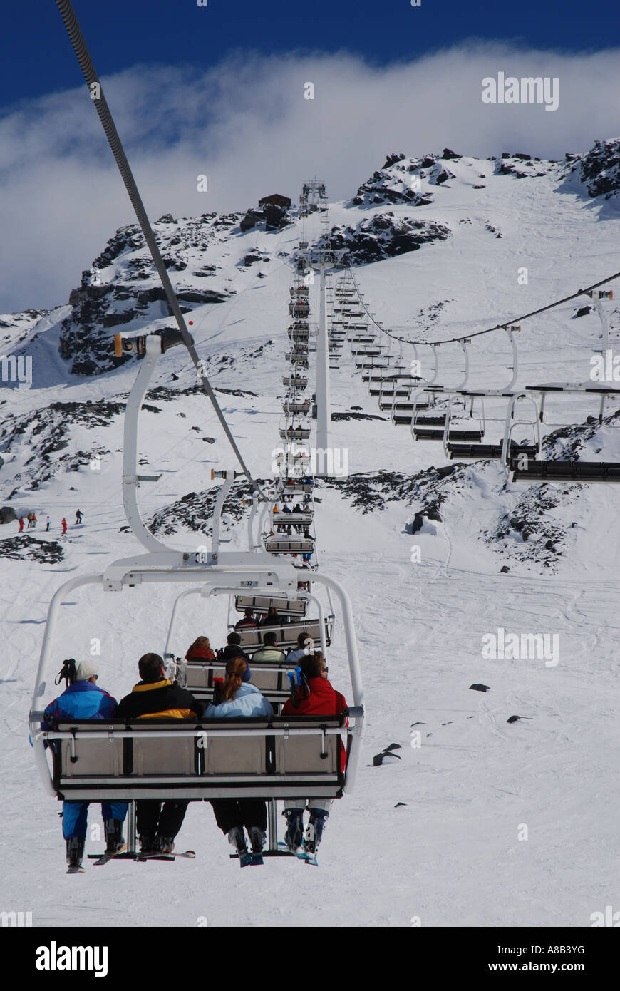 Station de ski de Val Thorens au télésiège, , France Banque D'Images