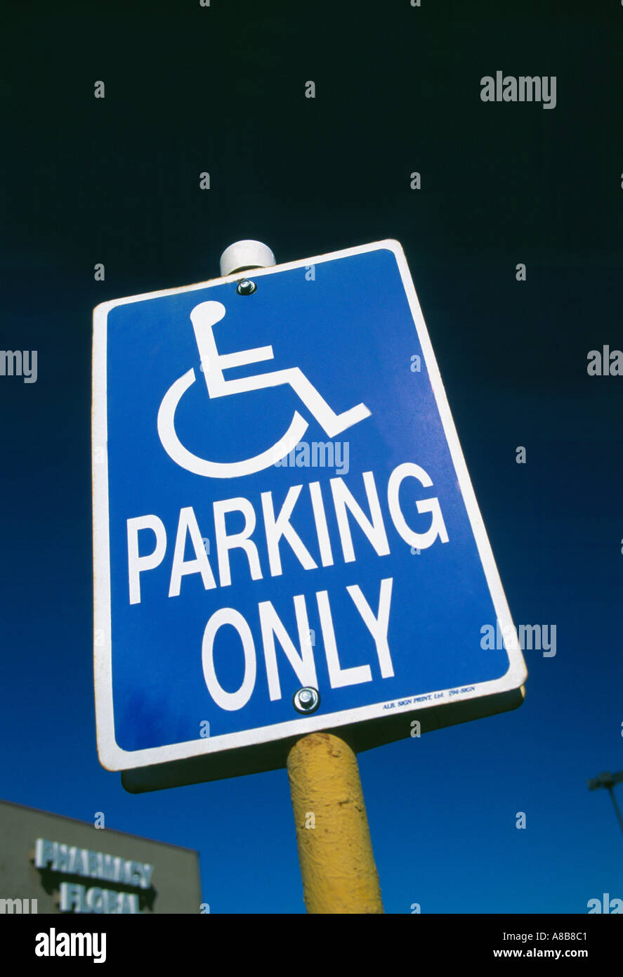 Parking sign Diabled California USA Banque D'Images