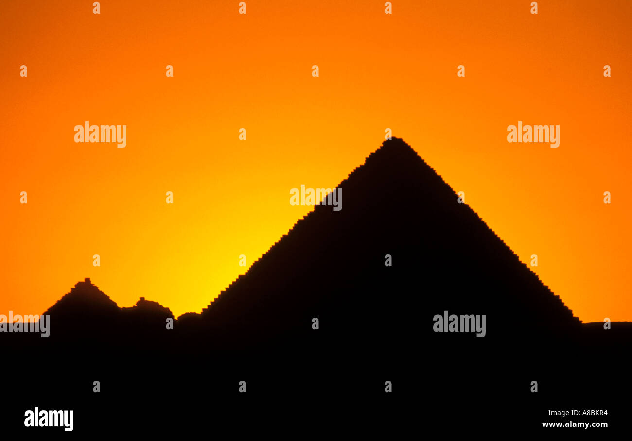 Egypte Le Caire pyramides de Gizeh Banque D'Images