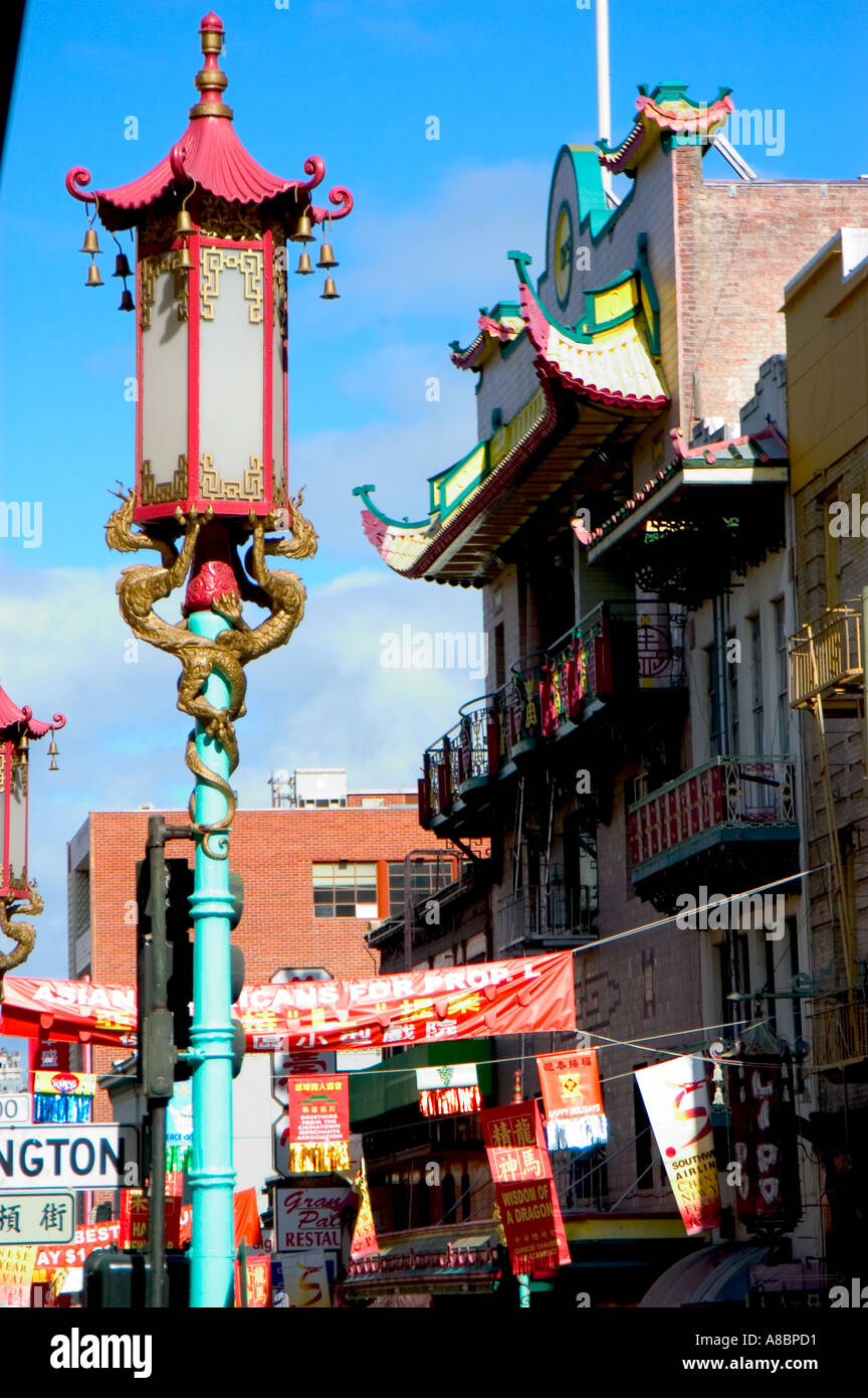 Scène de rue San Francisco s Chinatown district ethnique Banque D'Images