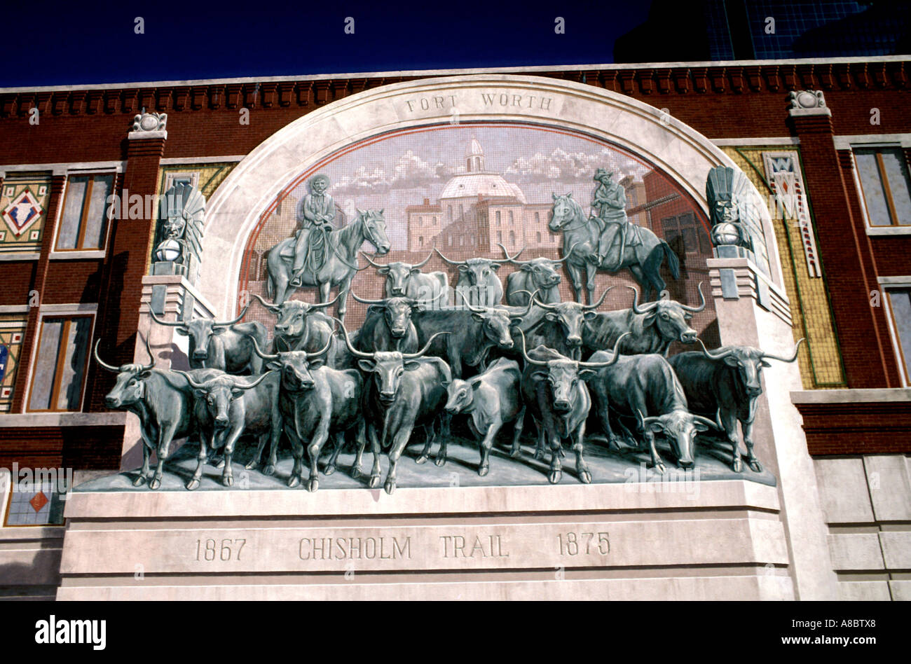 Fort Worth Texas R Hass Chisholm Trail-Mural Banque D'Images