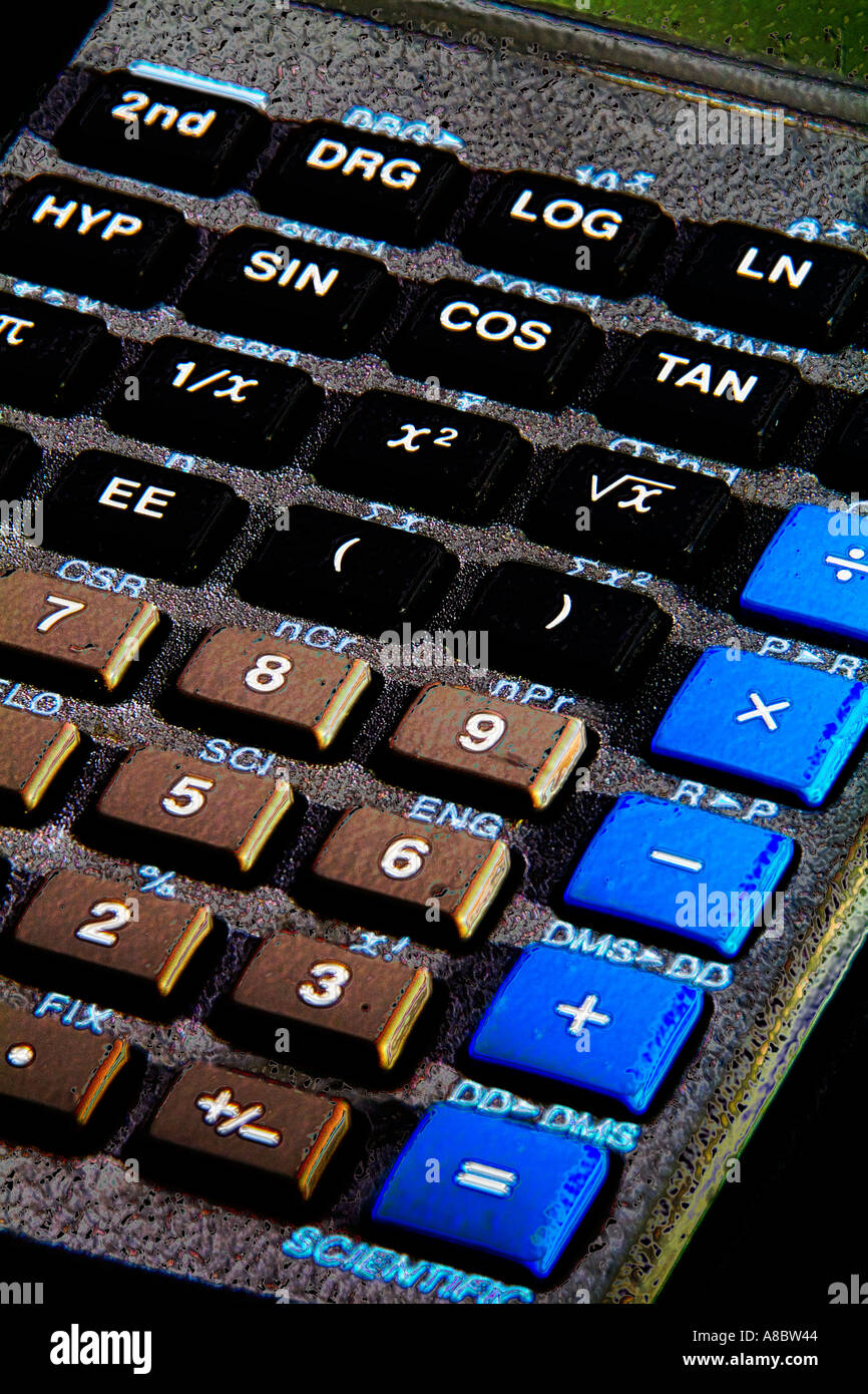 Calculatrice scientifique de clavier Photo Stock - Alamy